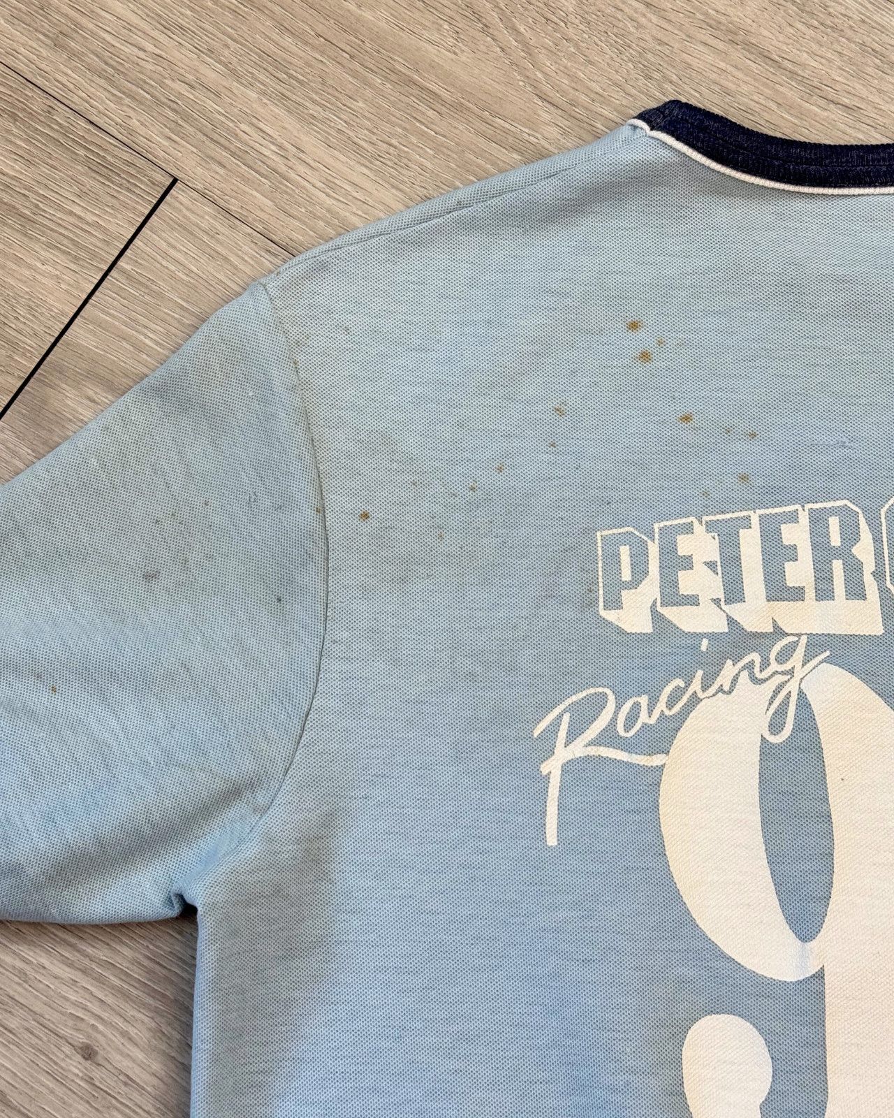Vintage Rare Vintage 80's Peter Gibbons Racing Ringer T-Shirt Large Size US L / EU 52-54 / 3 - 11 Thumbnail