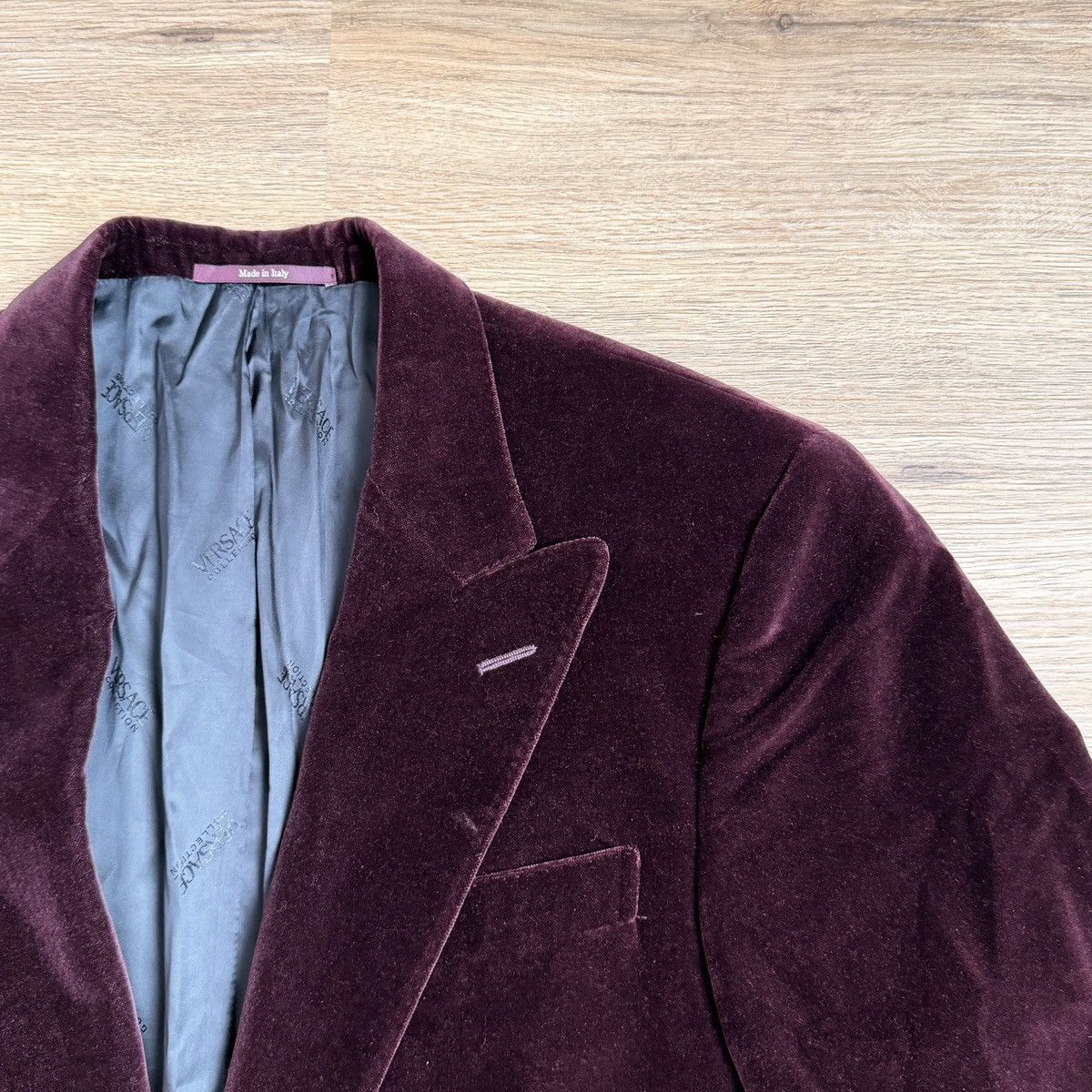 Versace Versace Velvet Corduroy Blazer Plum Single Breasted Size 52R - 4 Thumbnail