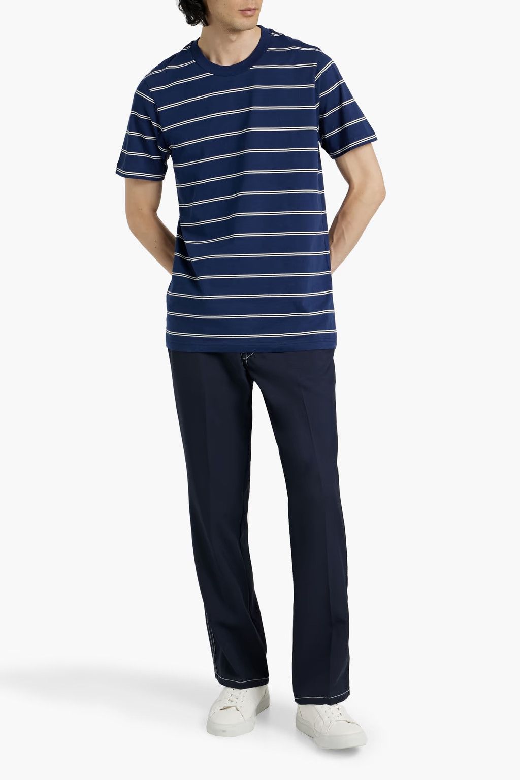 Marni MARNI Striped Cotton Jersey Blue Beige Ecru T-shirt IT 48 M Size US M / EU 48-50 / 2 - 3 Thumbnail