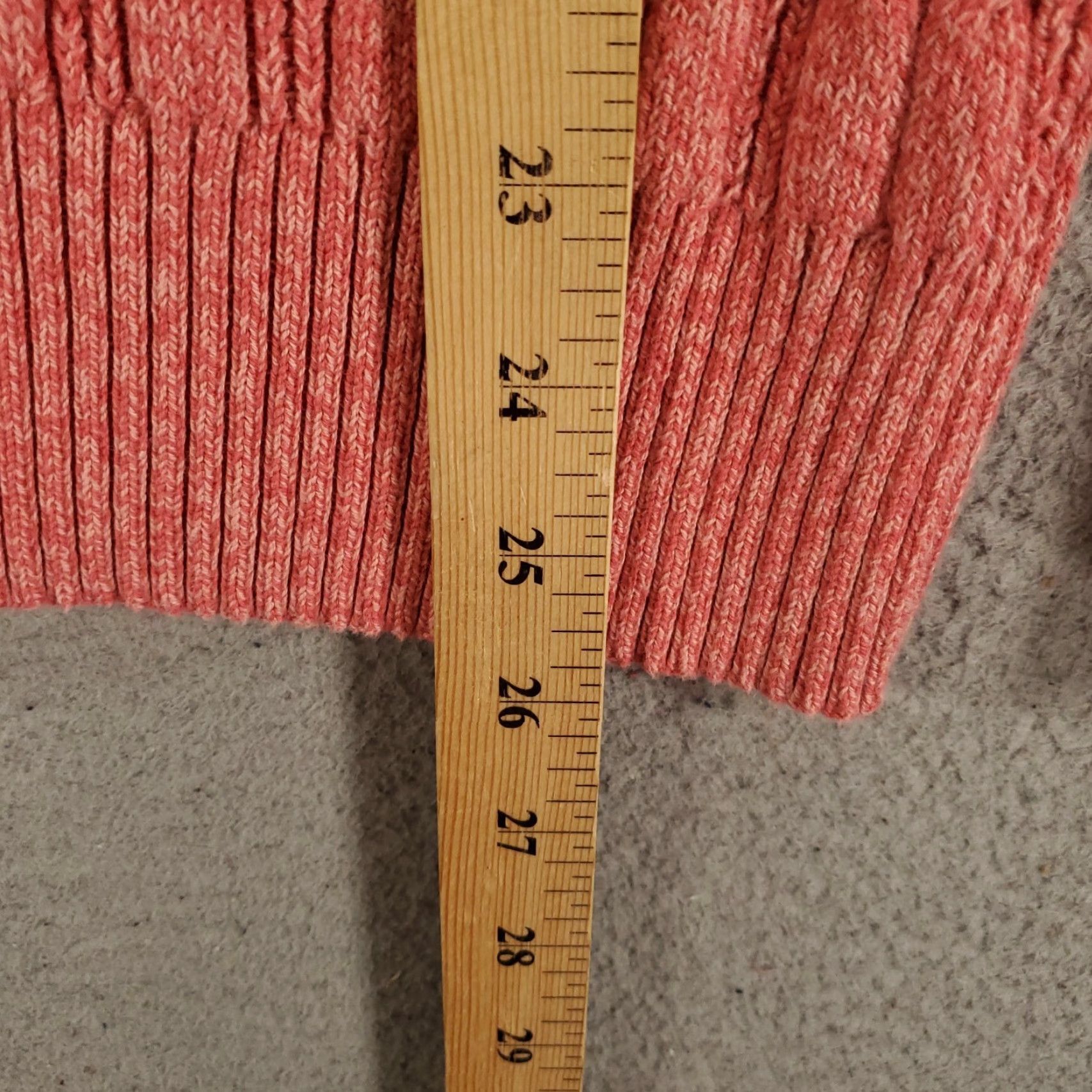 Vintage Womens Cable Knit Pullover Sweater Size XL Pink Orange St. John's Bay Cotton Nylon Knit Round Neck Long Sleeve Casual/Winter/Fall/Spring Womens Size XL / US 12-14 / IT 48-50 - 3 Thumbnail