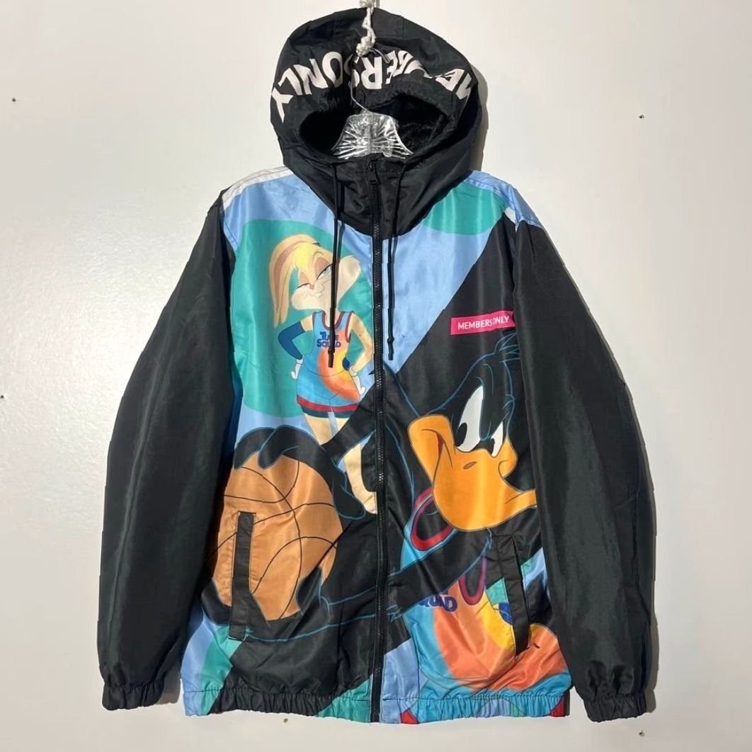 Members Only Members Only Space Jam A New Legacy Windbreaker Jacket Mens M Multicolor Zip Full Zip Hooded Pockets 80s Basketball Style Shirts Mens Size US M / EU 48-50 / 2 - 2 Thumbnail