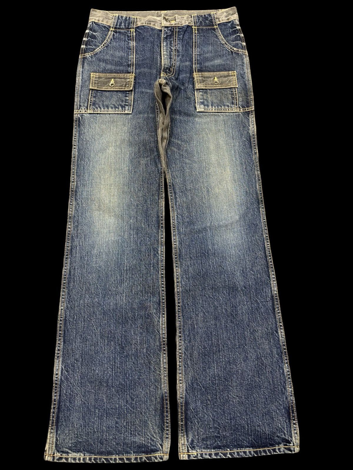 Japanese Brand 💥90s Style💥Japanese Brand Two Tones Sturdy Bush Denim F692 Size US 31 - 1 Thumbnail