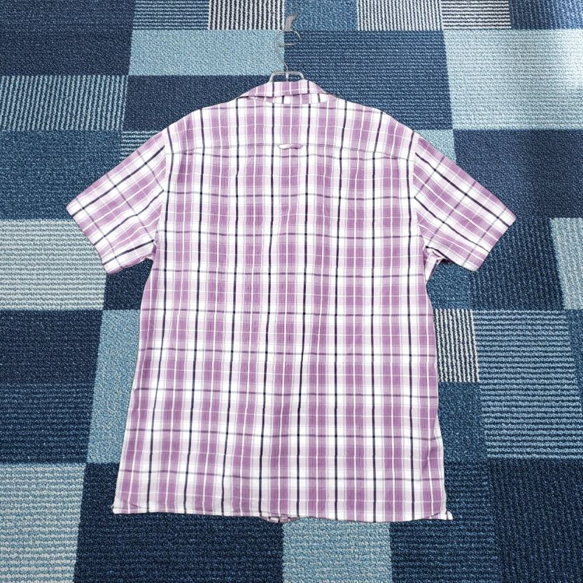 Vince Vince Shirt Mens L Large Button-Up Purple Plaid Short Sleeves Camp Casual Size US L / EU 52-54 / 3 - 1 Thumbnail