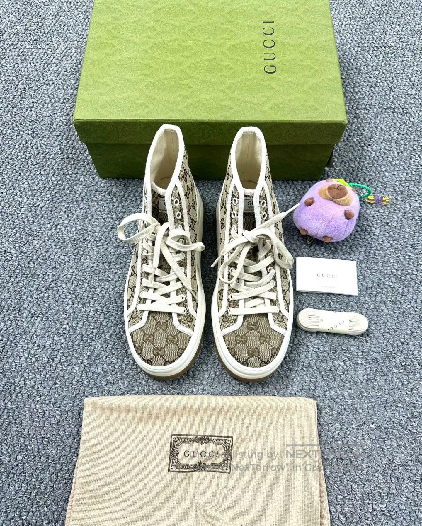Gucci Guicci Brown Monogrammed Thick Sole High-Top Sports Shoes| Size US 9 / EU 42 - 2 Thumbnail