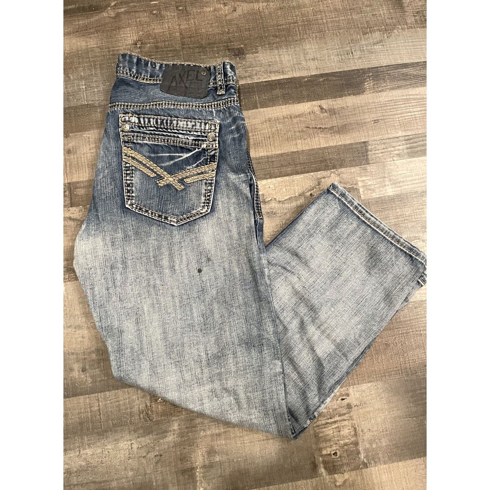 Denime TK Axel Jeans Men 32x30 Denim Straight Jeans 5-Pocket Biker Cowboy Rock Blue Medium Cotton Size US 32 / EU 48 - 2 Thumbnail