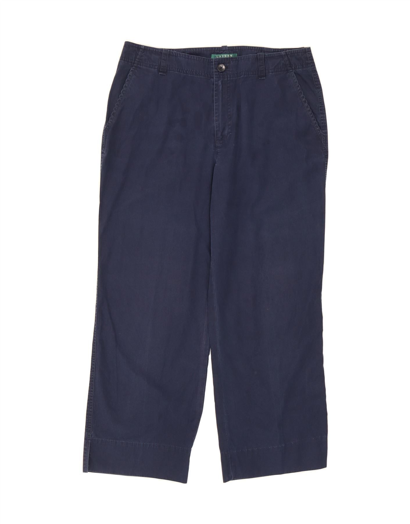 Ralph Lauren Womens Straight Chino Trousers US 10 Large W32 L26 Navy Blue Size 28" / US 6 / IT 42 - 1 Thumbnail