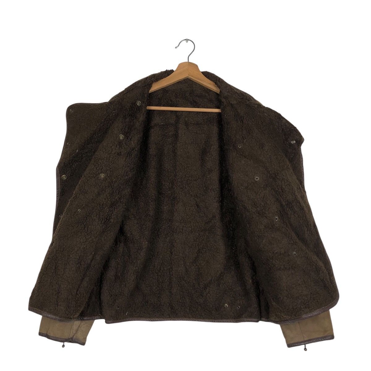 Japanese Brand 📌 Biker Leather Jacket Double Collar Shearling Issey Miyake Size US M / EU 48-50 / 2 - 14 Thumbnail