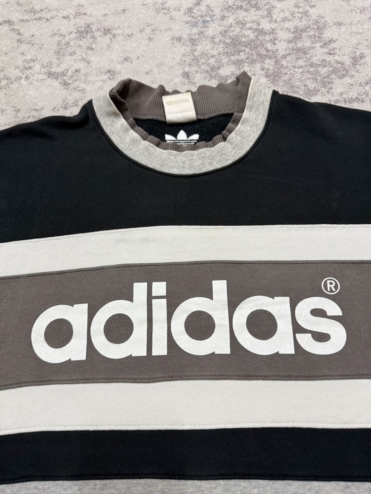 Adidas Adidas Spellout Biglogo Double Collar Sweatshirt Size US XL / EU 56 / 4 - 6 Thumbnail