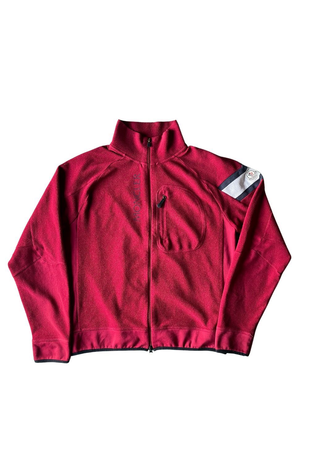 Moncler × Vintage Moncler Vintage Fleece Jacket Zip Red Size XL Size US XL / EU 56 / 4 - 1 Thumbnail