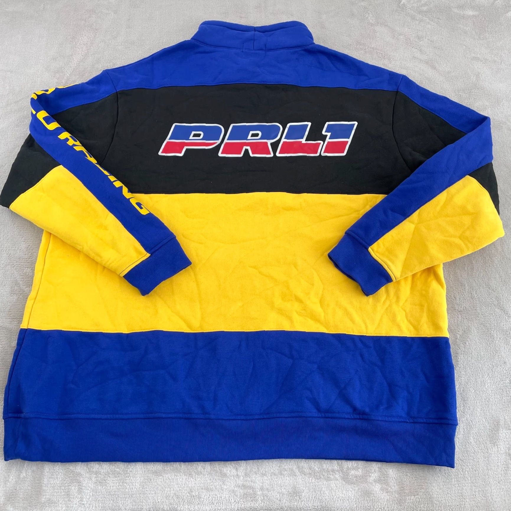 Polo Ralph Lauren Polo Ralph Lauren 92 Racing Sweatshirt Men 2XLT Multi ColorBlock PRL1 Funnel Shirt Pullover Cars Designer Graphic Print Racing Mens Blue 90s Size US XXL / EU 58 / 5 - 6 Thumbnail