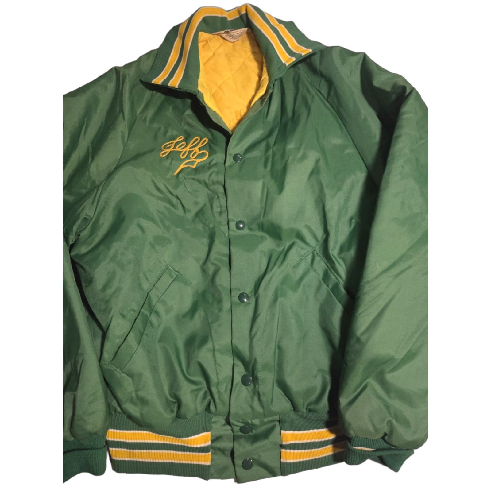Vintage VINTAGE Lambda Chi Alpha Jacket Mens Medium Green Varsity Fraternity USA Made Distressed Size US M / EU 48-50 / 2 - 1 Thumbnail