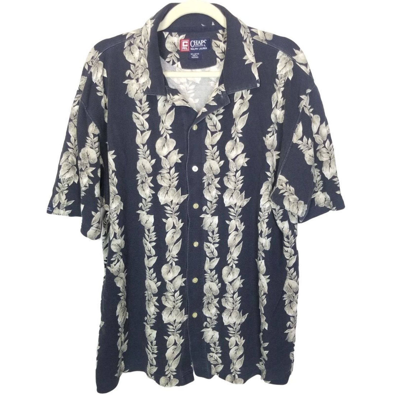 Chaps Ralph Lauren Vintage Ralph Lauren Chaps Floral Striped Hawaiian Shirt XL Size US XL / EU 56 / 4 - 1 Thumbnail