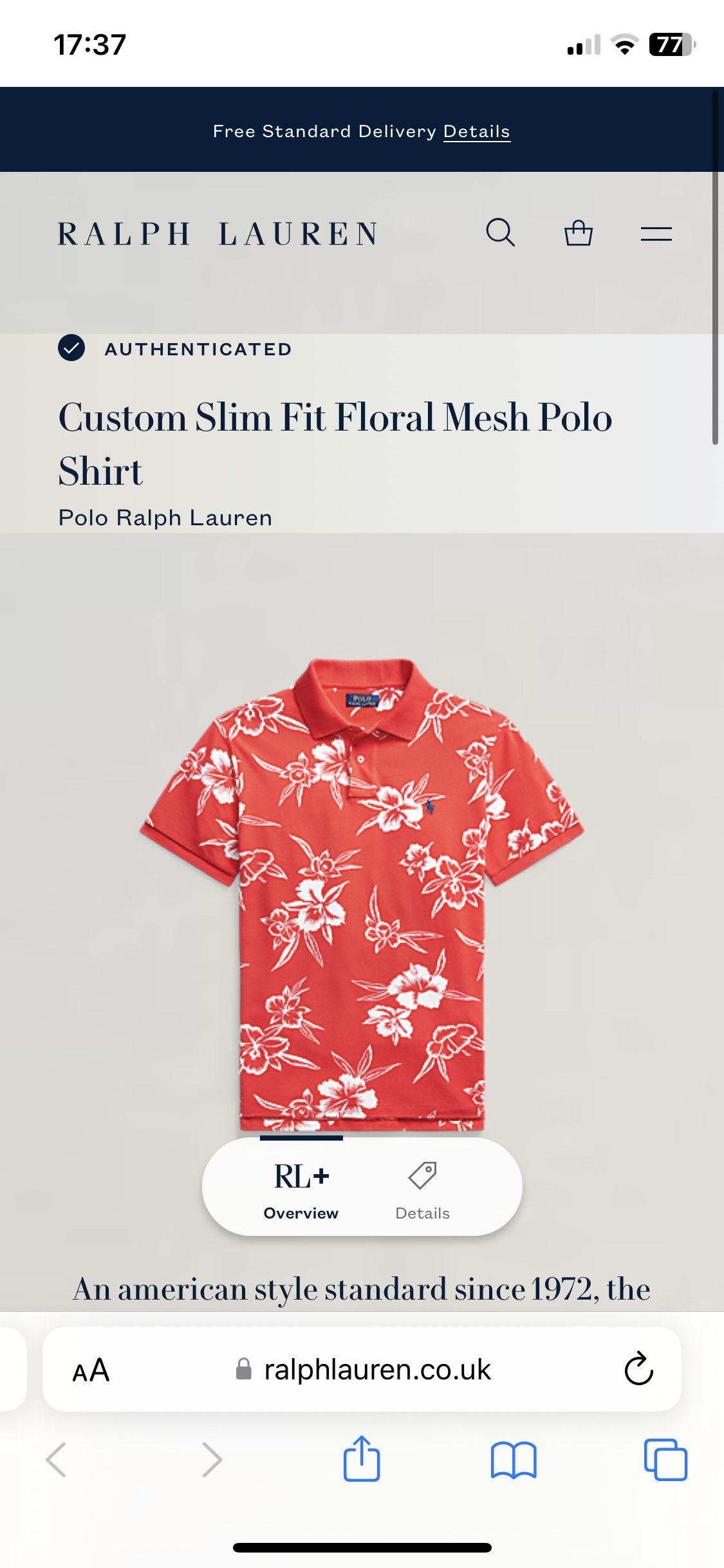 Ralph Lauren Polo T Size US L / EU 52-54 / 3 - 8 Thumbnail