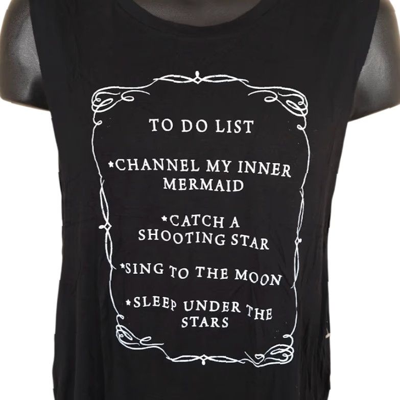 Moonstar Desert Dreamer Tank Top Womens Size Medium Black Mermaid Shooting Star Moon Shirt Size M / US 6-8 / IT 42-44 - 2 Thumbnail