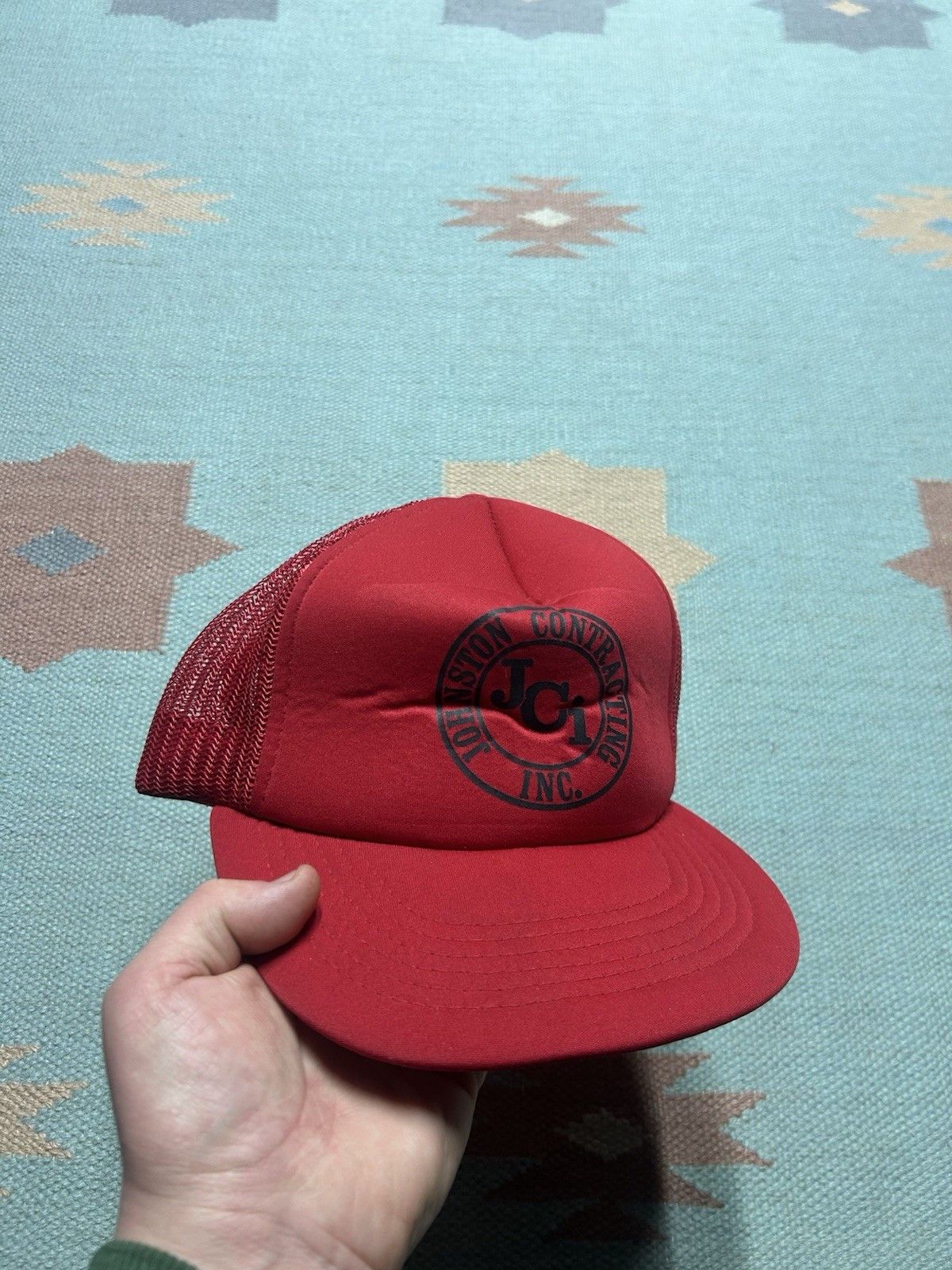 Vintage Vtg trucker hat mesh Johnston contracting inc JCI Michigan Size ONE SIZE - 1 Thumbnail