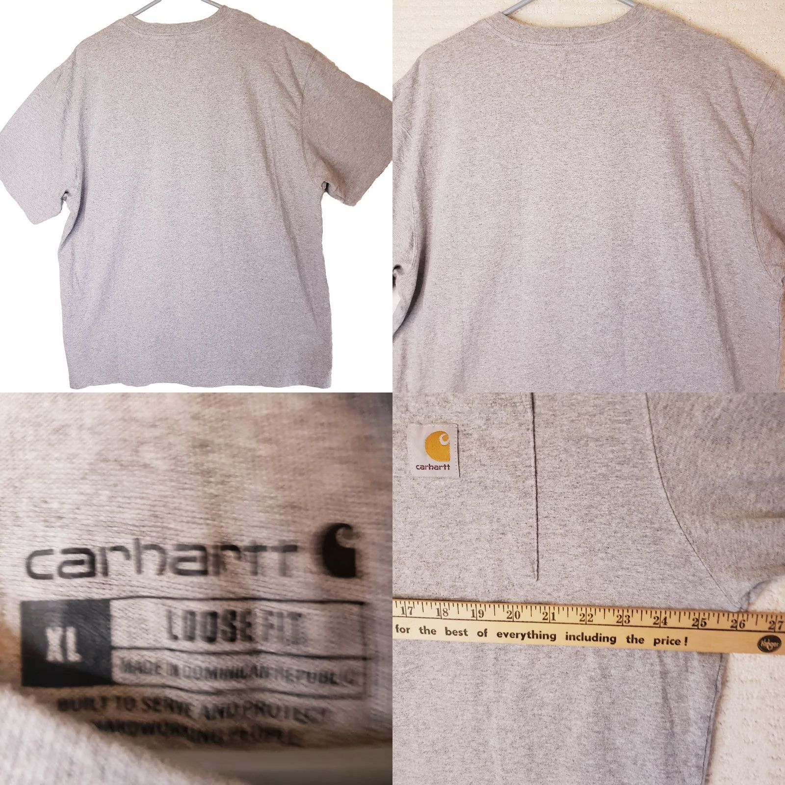 Carhartt Carhartt Shirt Men's XL Gray Workwear Short Sleeve Pocket Tee Cotton Blend Knit Logo Pocket Tee Regular Fit Mens Size US XL / EU 56 / 4 - 8 Thumbnail