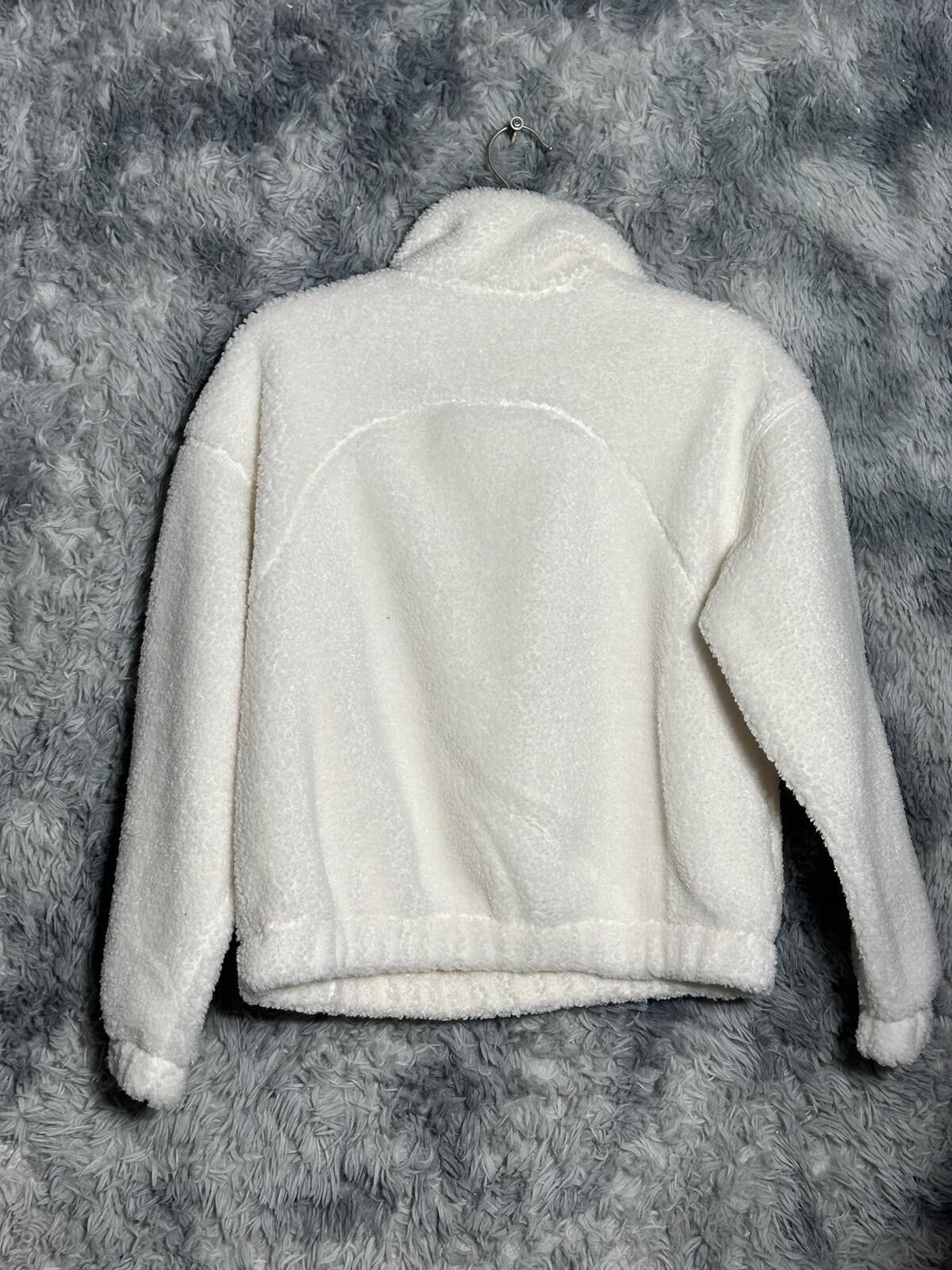 Unknown London White Fleece Half-Zip Pullover with Red and Blue Pattern Size S / US 4 / IT 40 - 2 Thumbnail