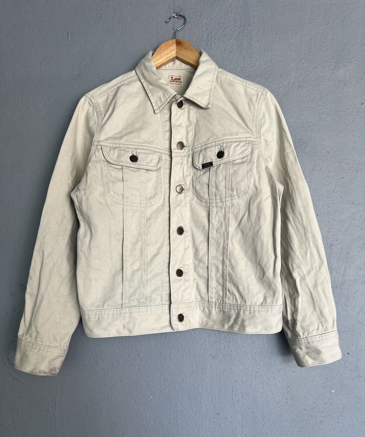 image of Lee Westerner Trucker Jacket in Cream, Men's (Size Medium)