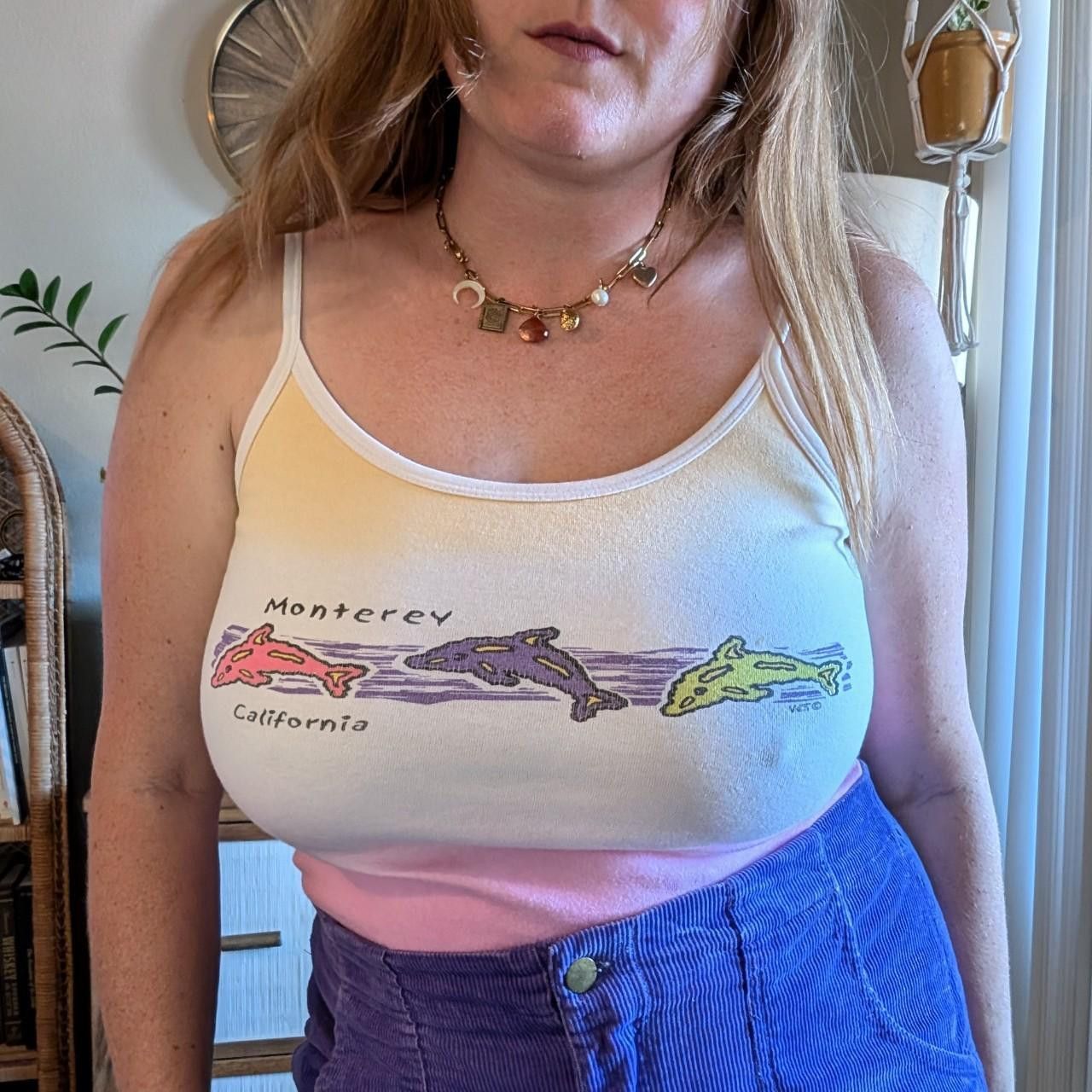Vintage 80s/90s Monterey Dolphins Ombre Dip Dye Tank Top Size M / US 6-8 / IT 42-44 - 3 Thumbnail