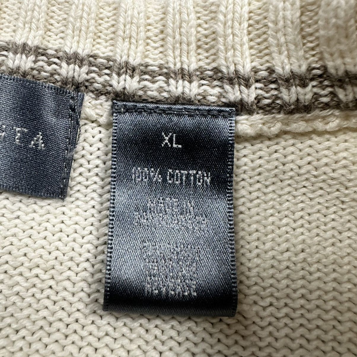 Oscar De La Renta Vintage 90s Oscar De La Renta Beige Striped Cotton Sweater Size US XL / EU 56 / 4 - 4 Thumbnail