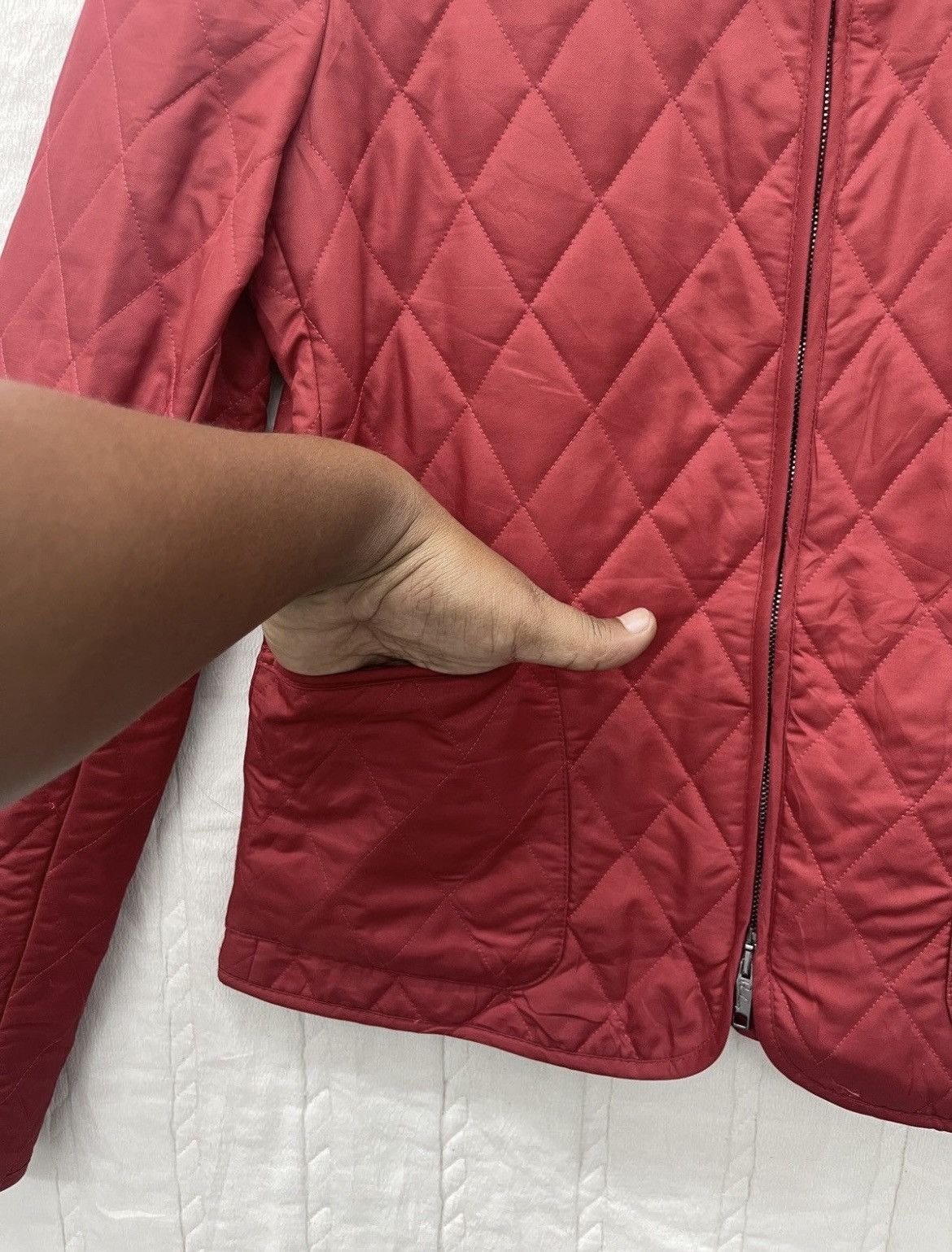 Burberry RARE💥BURBERRY RED QUILTED JACKET Size M / US 6-8 / IT 42-44 - 8 Thumbnail
