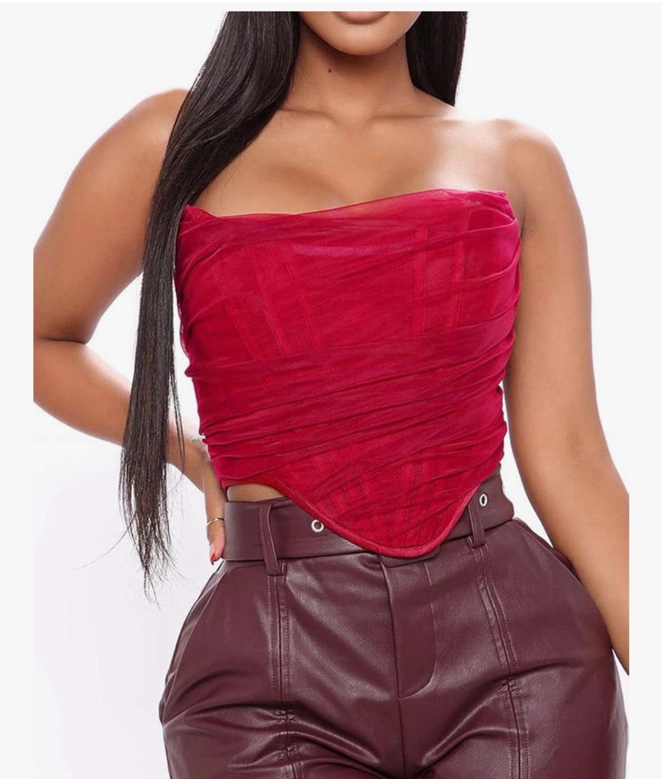 Other L'VOW Women's Sexy Strapless Boned Bustier Corset Crop Top Size L / US 10 / IT 46 - 8 Thumbnail