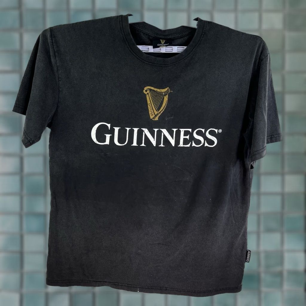 Vintage Guinness Stout Ale Logo T-Shirt Black Men's XL Crew Neck Graphic Print Beer Size US XL / EU 56 / 4 - 1 Thumbnail