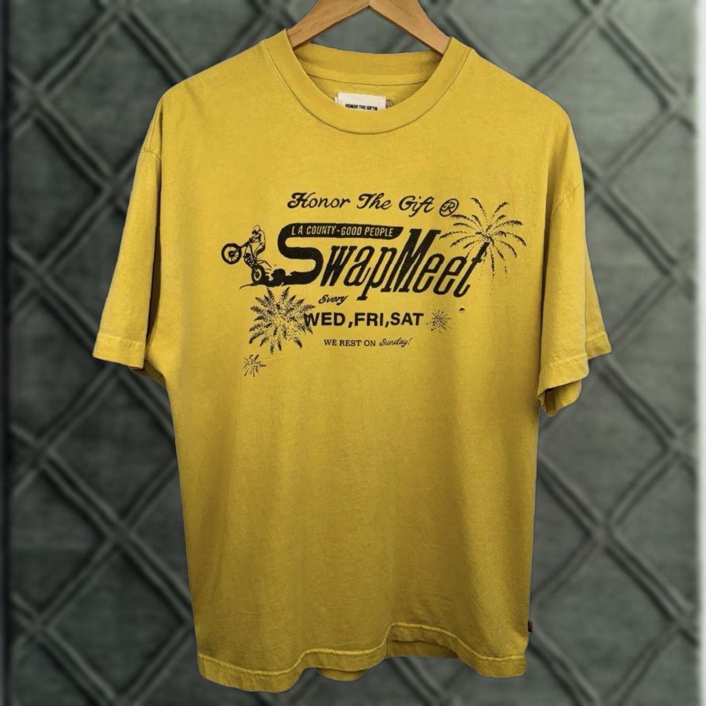 Honor the Gift HONOR THE GIFT Vintage T-Shirt Sz M Mustard Yellow Mens Tee Shirt RARE Swap Meet Yellow 90s Merch Size US M / EU 48-50 / 2 - 1 Thumbnail