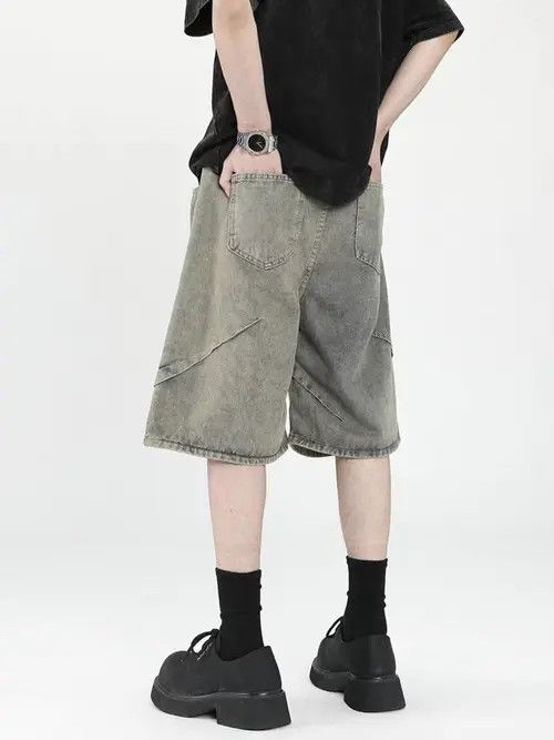 VIBE Gray High Street Vintage Loose Fit Denim Shorts Size US 29 - 2 Thumbnail