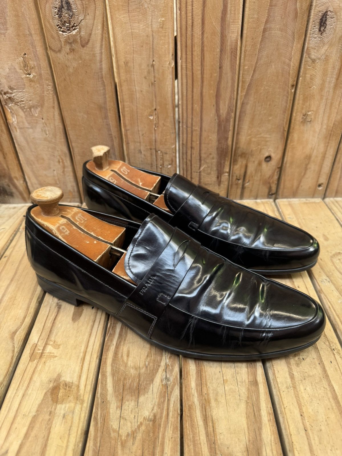 Prada Prada Men’s Penny black Leather Loafers Size Uk 9.5 USA 10.5 Size US 10.5 / EU 43-44 - 19 Thumbnail