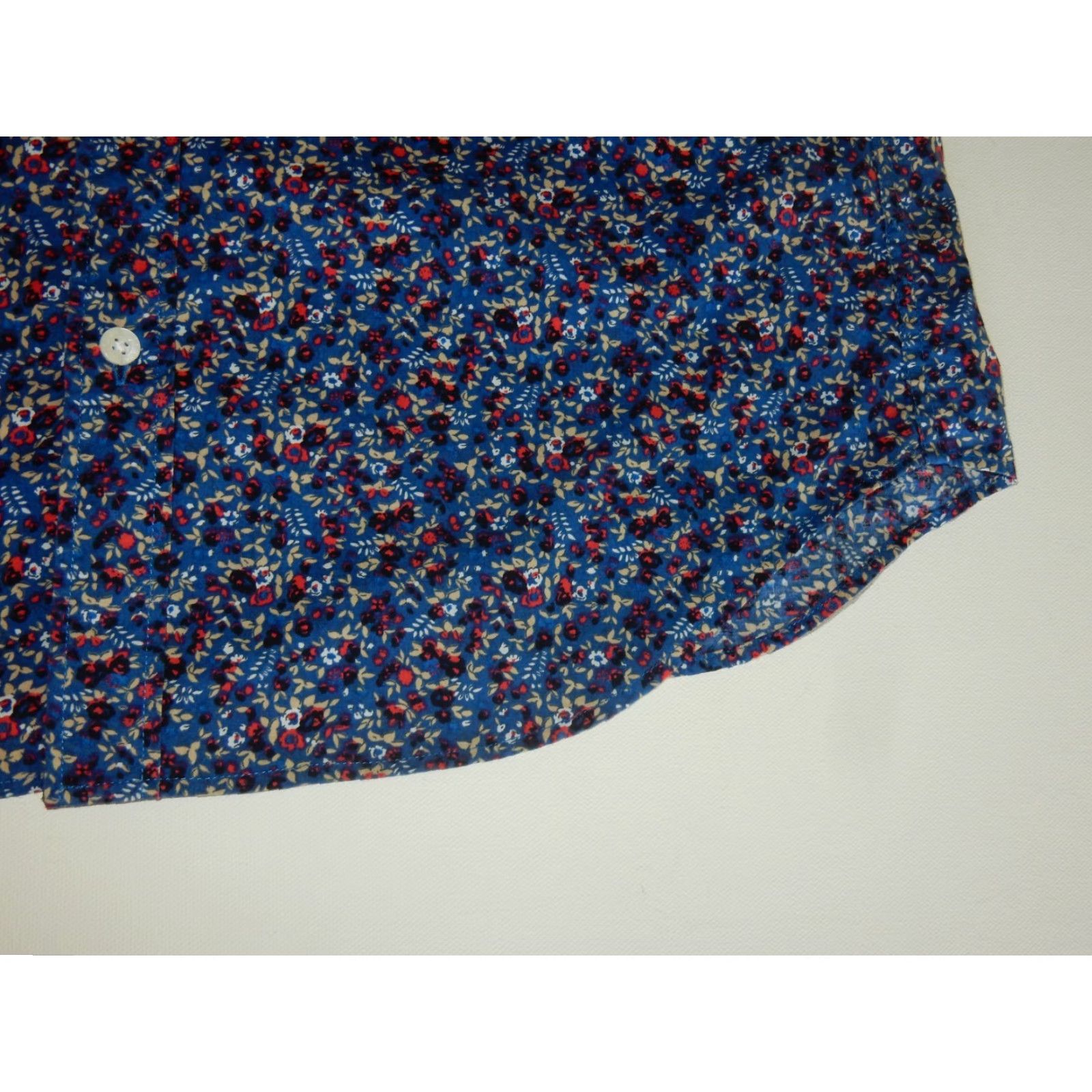J.Crew J.CREW Men's Floral Short Sleeve Button-Up Shirt Size L Slim Blue Size US L / EU 52-54 / 3 - 3 Thumbnail