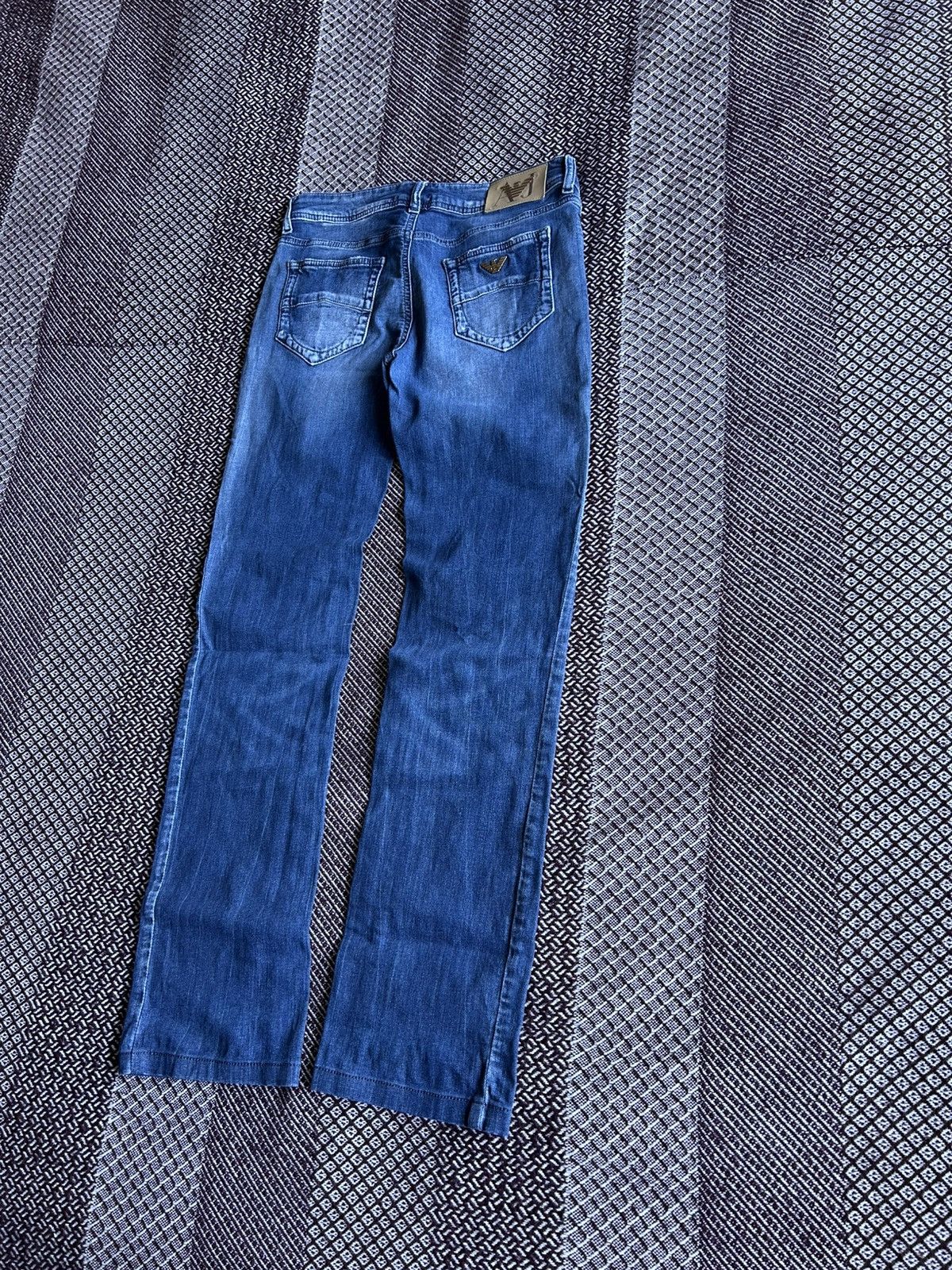 Armani × Vintage Vintage Armani Washed Straight Solid Jeans Small Logo Sz 27 Size US 27 - 2 Thumbnail