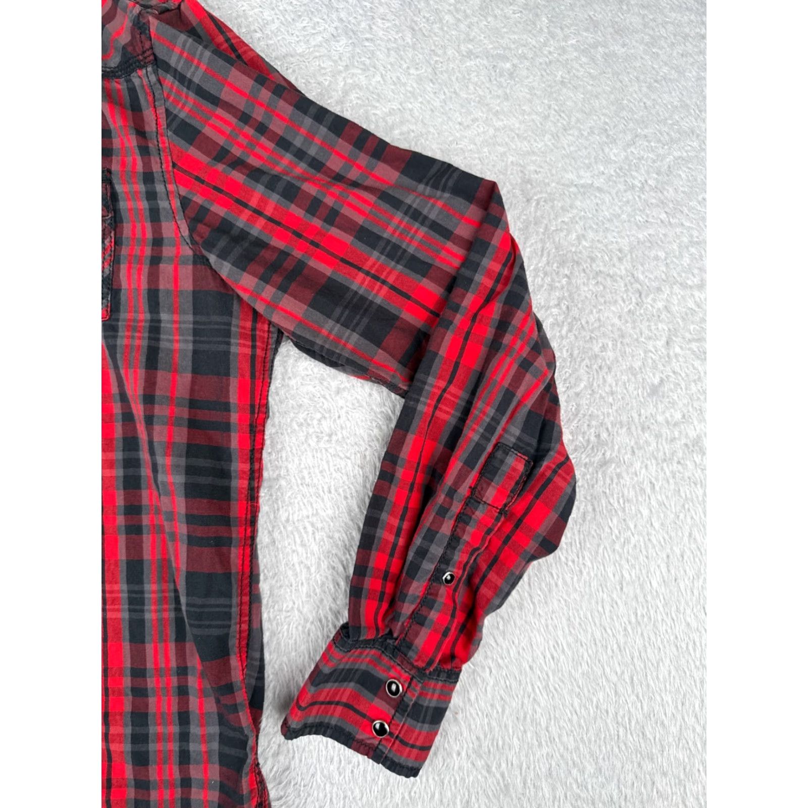 Vintage INC International Concepts Shirt Mens XL Red Plaid Pearl Snap Western Button-Up Cap Collar Size US XL / EU 56 / 4 - 2 Thumbnail