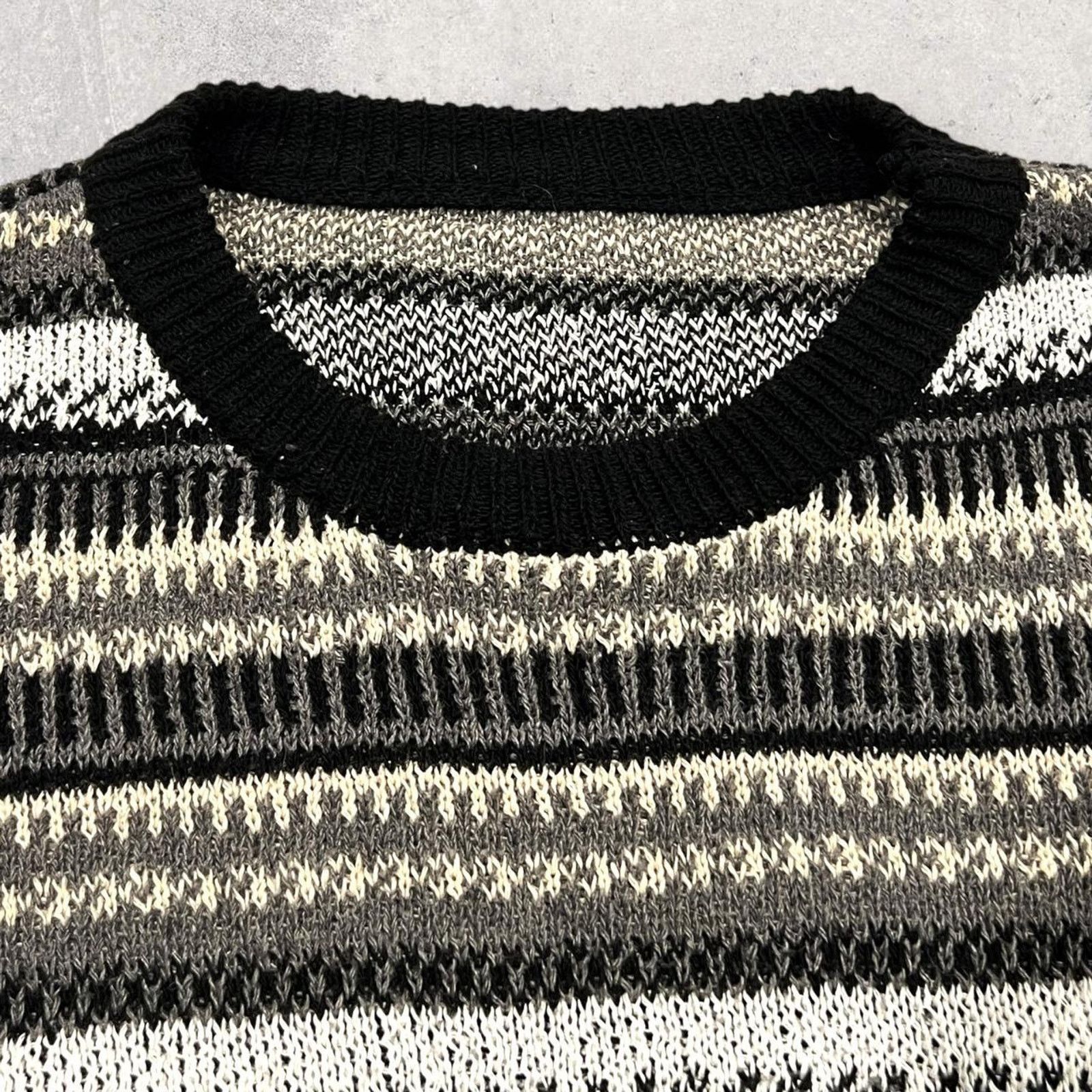 Vintage Vintage Striped Knit Sweater w/ Earthy Tones & Chest Pocket Size US L / EU 52-54 / 3 - 4 Thumbnail