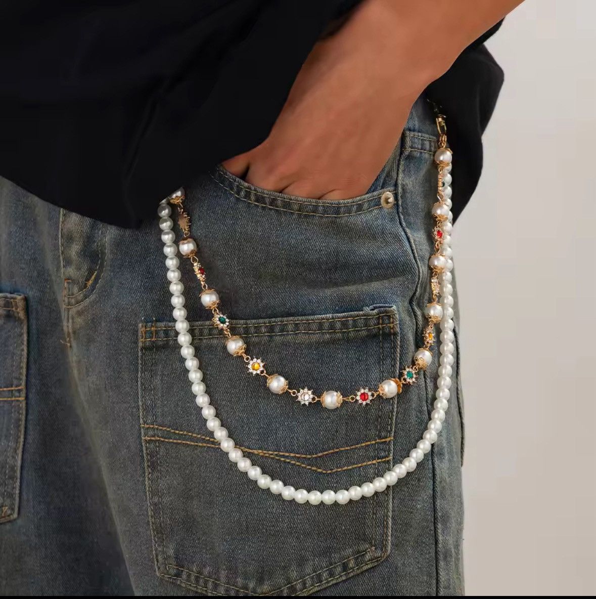 Other Salircon Exquisite Luxury Imitation Pearl Keychain Wallet Size ONE SIZE - 1 Thumbnail
