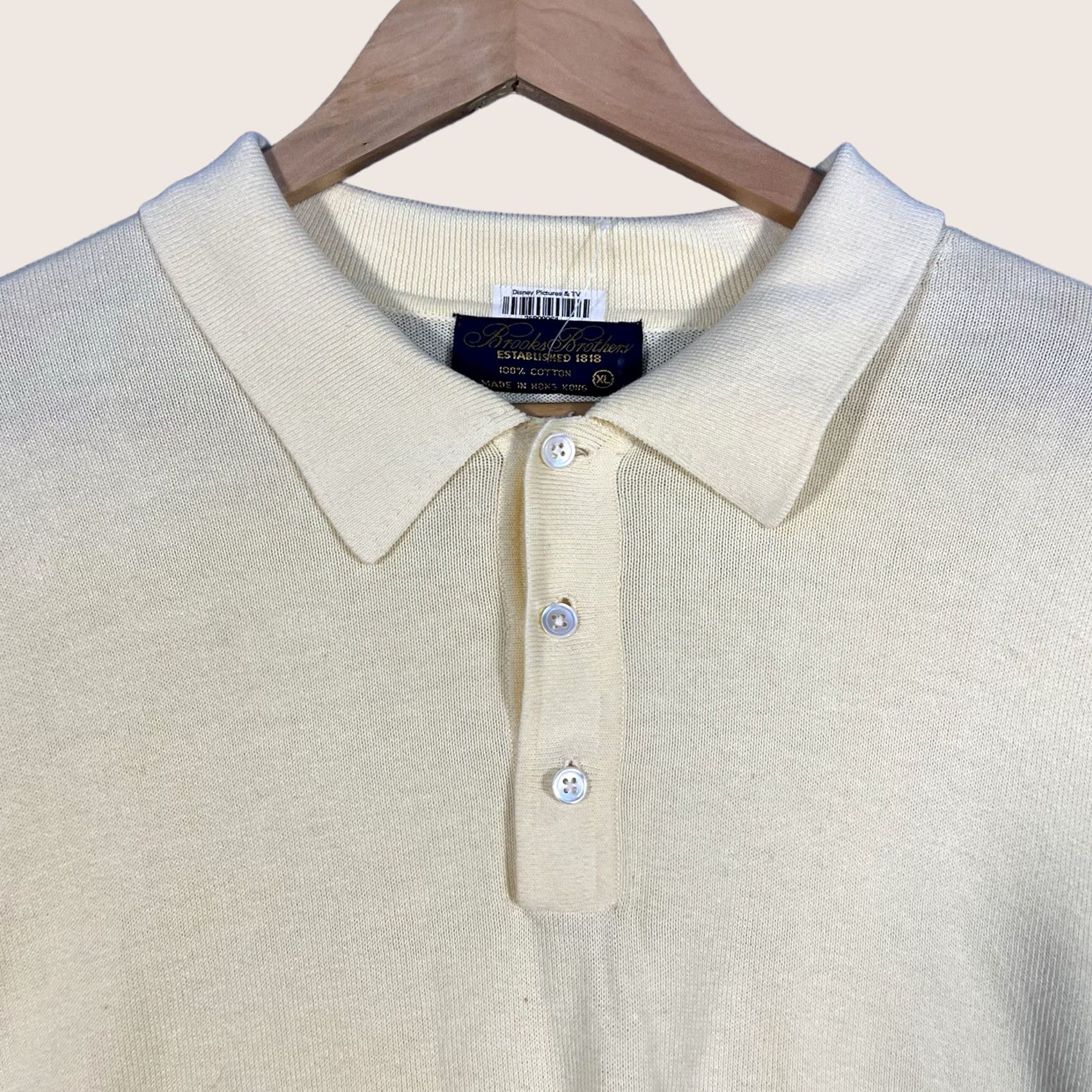 Brooks Brothers VINTAGE Brooks Brothers Country Club Polo Sweater XL Yellow Mens Long Sleeve Pullover 100% Cotton 90s Size US XL / EU 56 / 4 - 1 Thumbnail