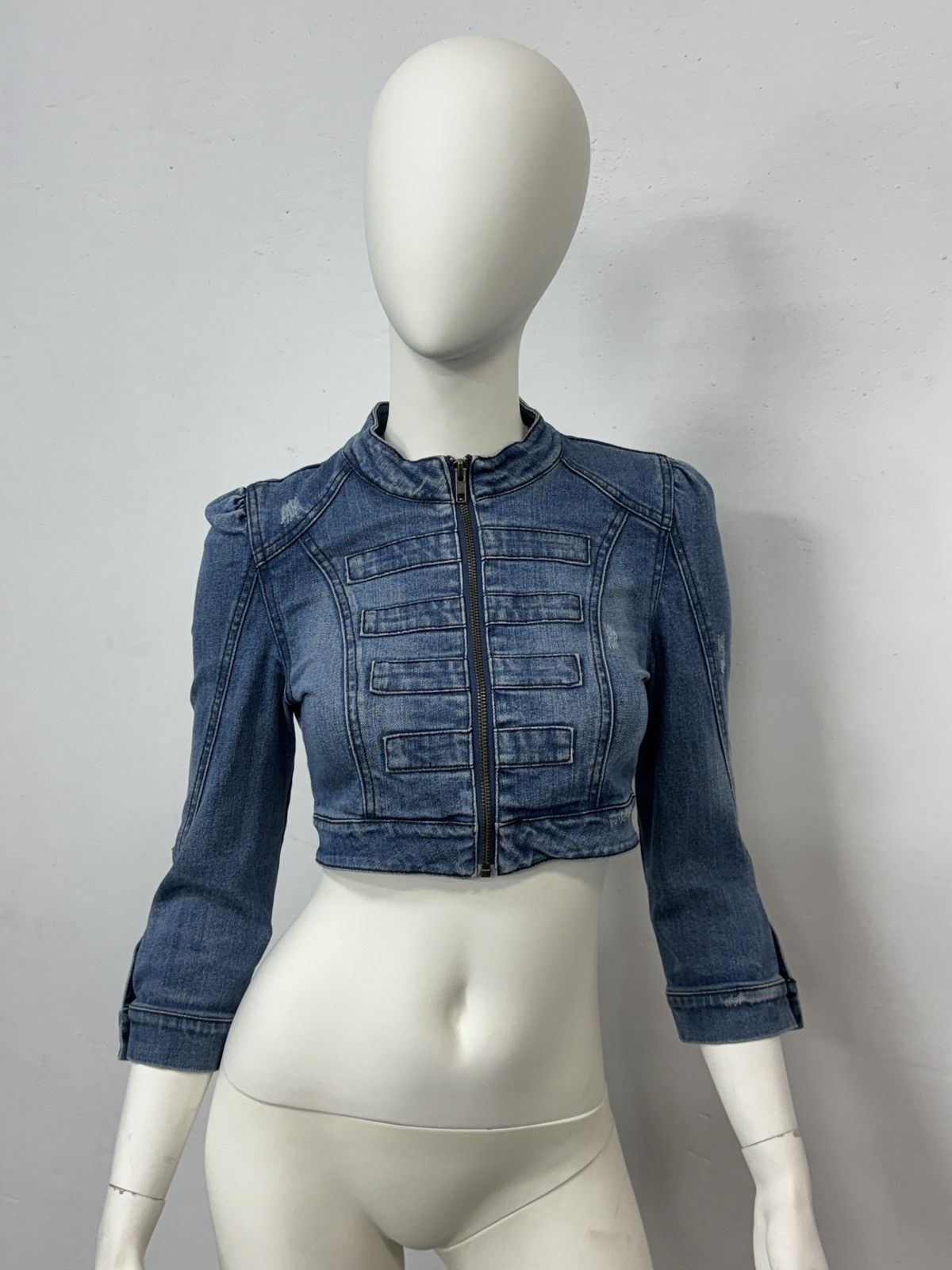 Vintage y2k Denim Bomber Jacket Size S / US 4 / IT 40 - 1 Thumbnail