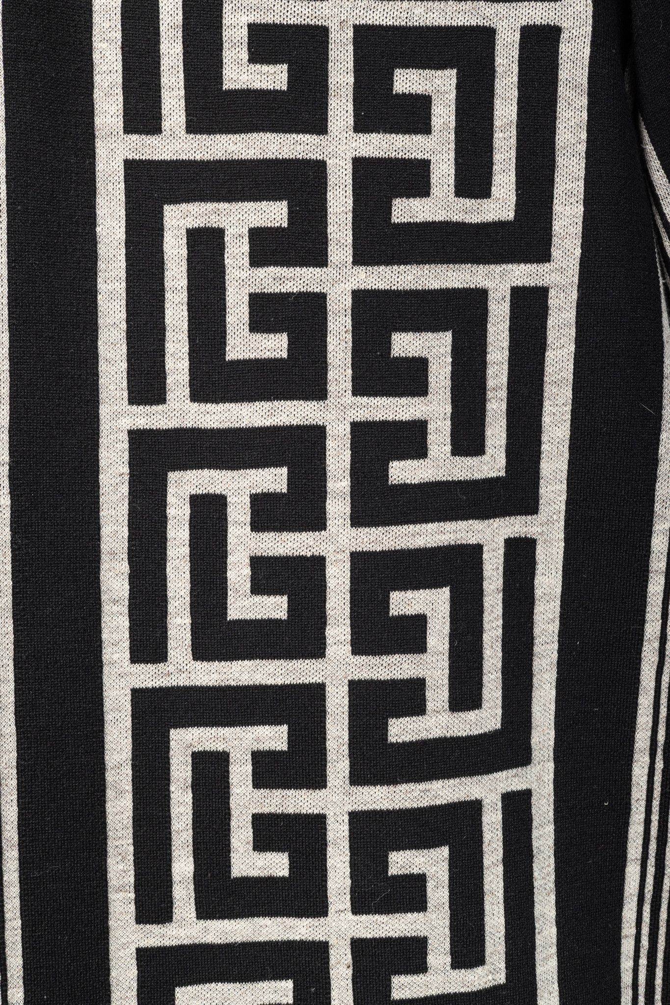 Balmain Balmain Ivoire & Noir Monogram-Jacquard Wool Sweatpants Size 30" / US 8 / IT 44 - 7 Thumbnail