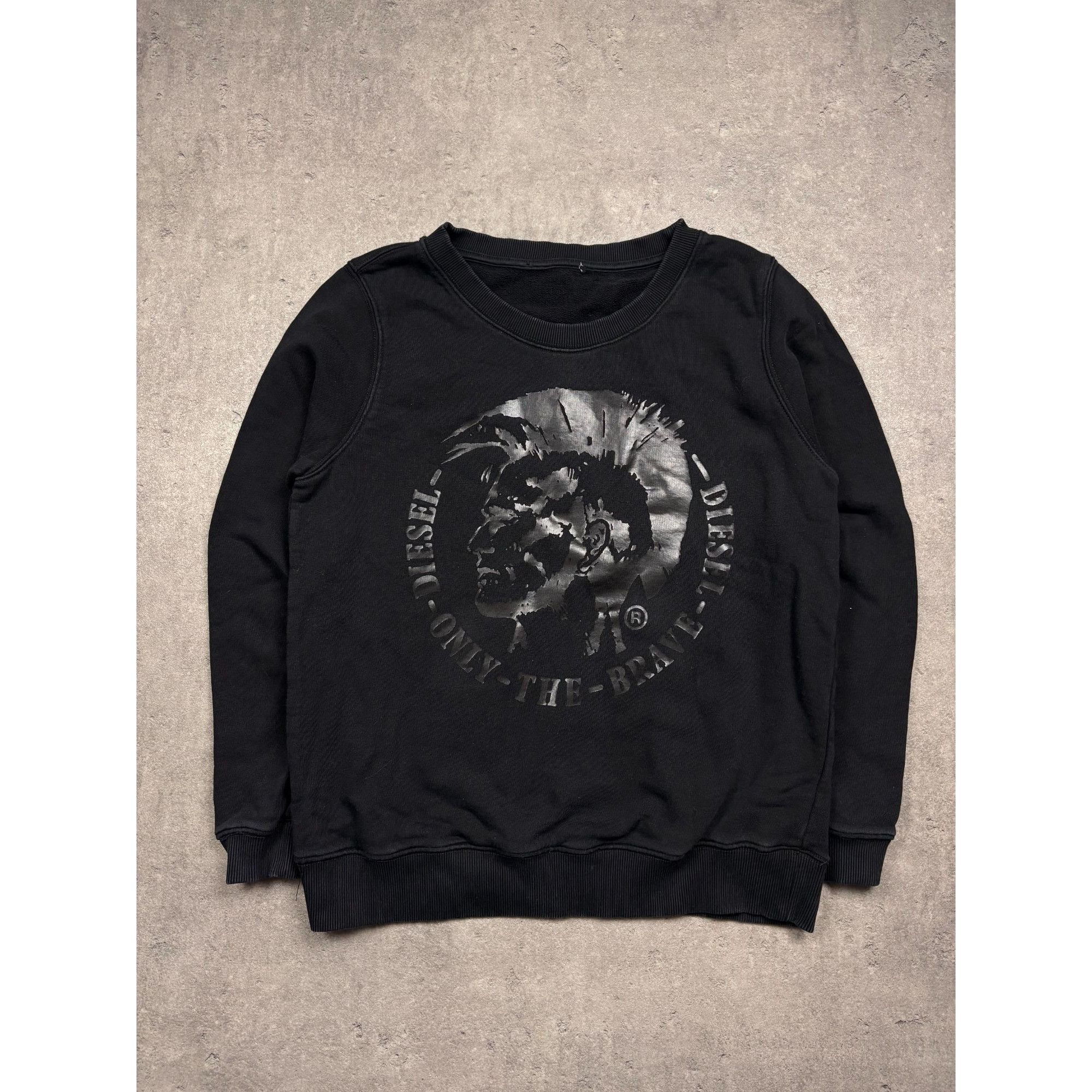 Diesel Diesel Black Crewneck Sweatshirt With "Only The Brave" Graph Size US M / EU 48-50 / 2 - 1 Thumbnail