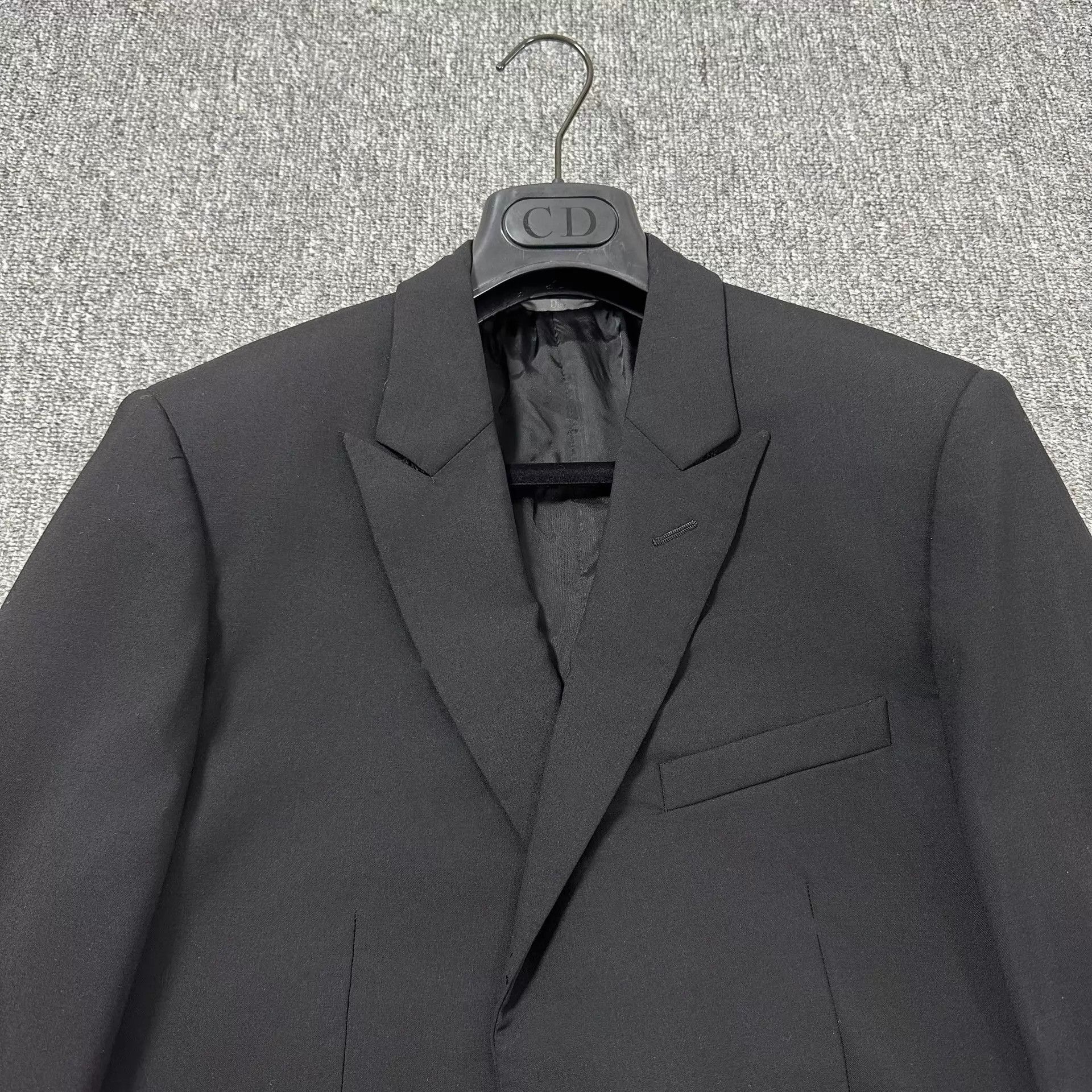 Dior Dior Black Peak Lapel Wool Blazer 48 Size 48R - 2 Thumbnail