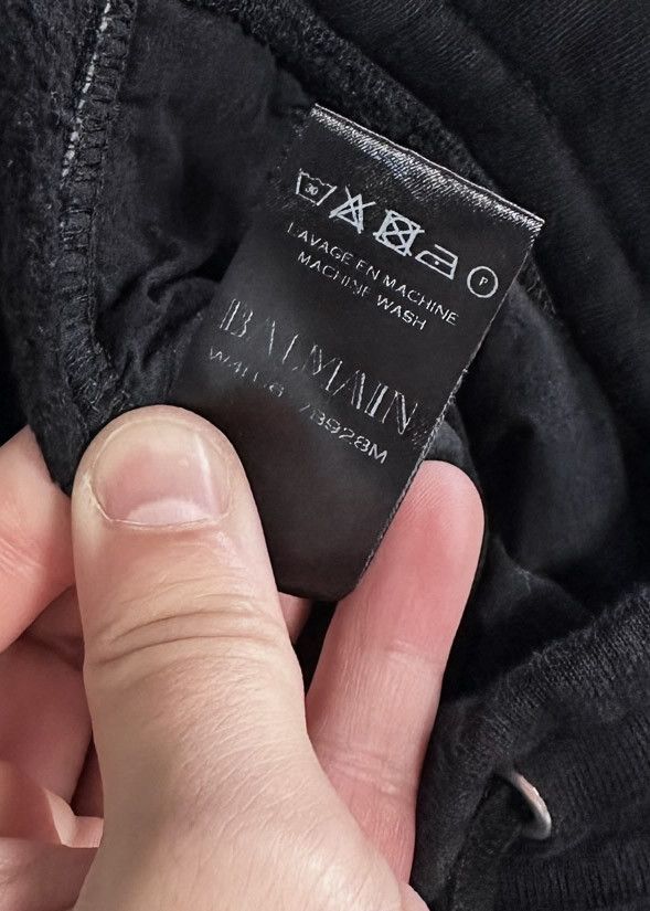 Balmain Balmain Black Textured Biker Sweatpants Size US 36 / EU 52 - 7 Thumbnail