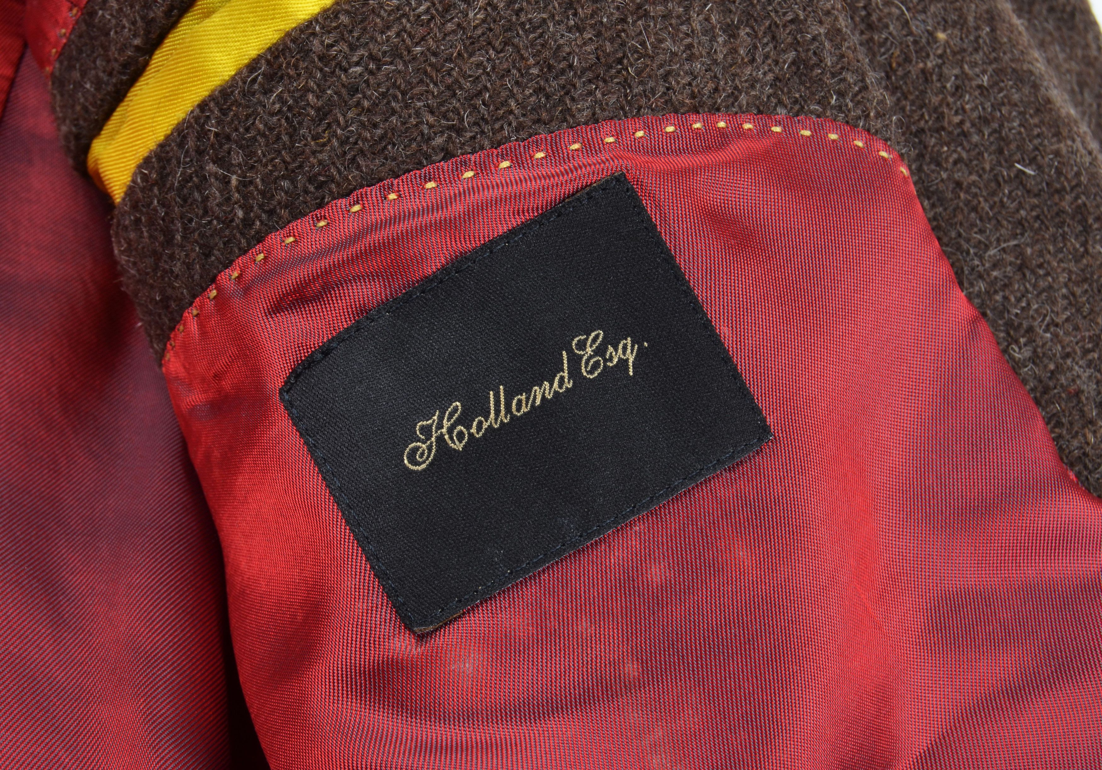 Other Holland Esquire Tweed Wool Leather Elbow Tailored Blazer Size 50R - 7 Thumbnail