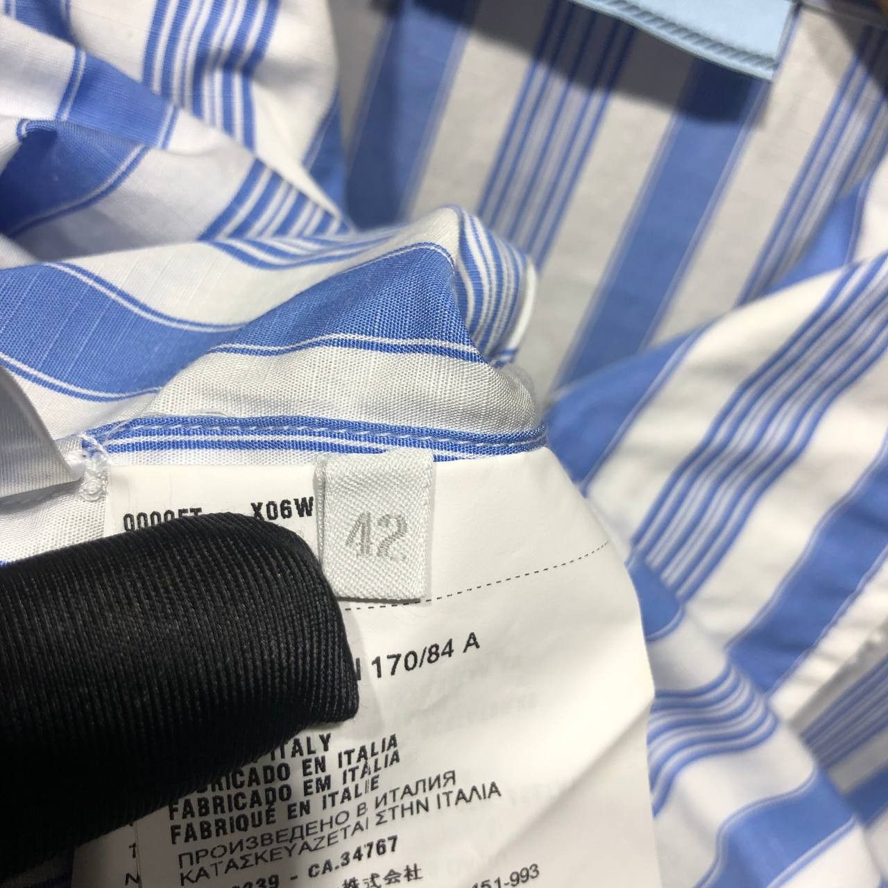 Prada Prada Striped Cotton Brocade Ruffle front shirt Size S / US 4 / IT 40 - 11 Thumbnail