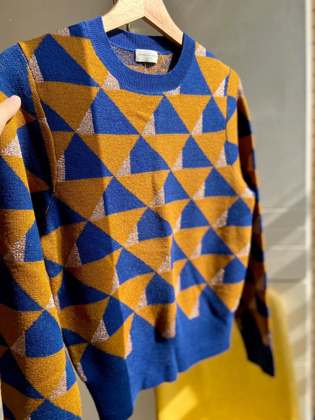Dries Van Noten Dries Van Noten 17 Geo Metallic Wool Sweater S 99New Size S / US 4 / IT 40 - 8 Thumbnail