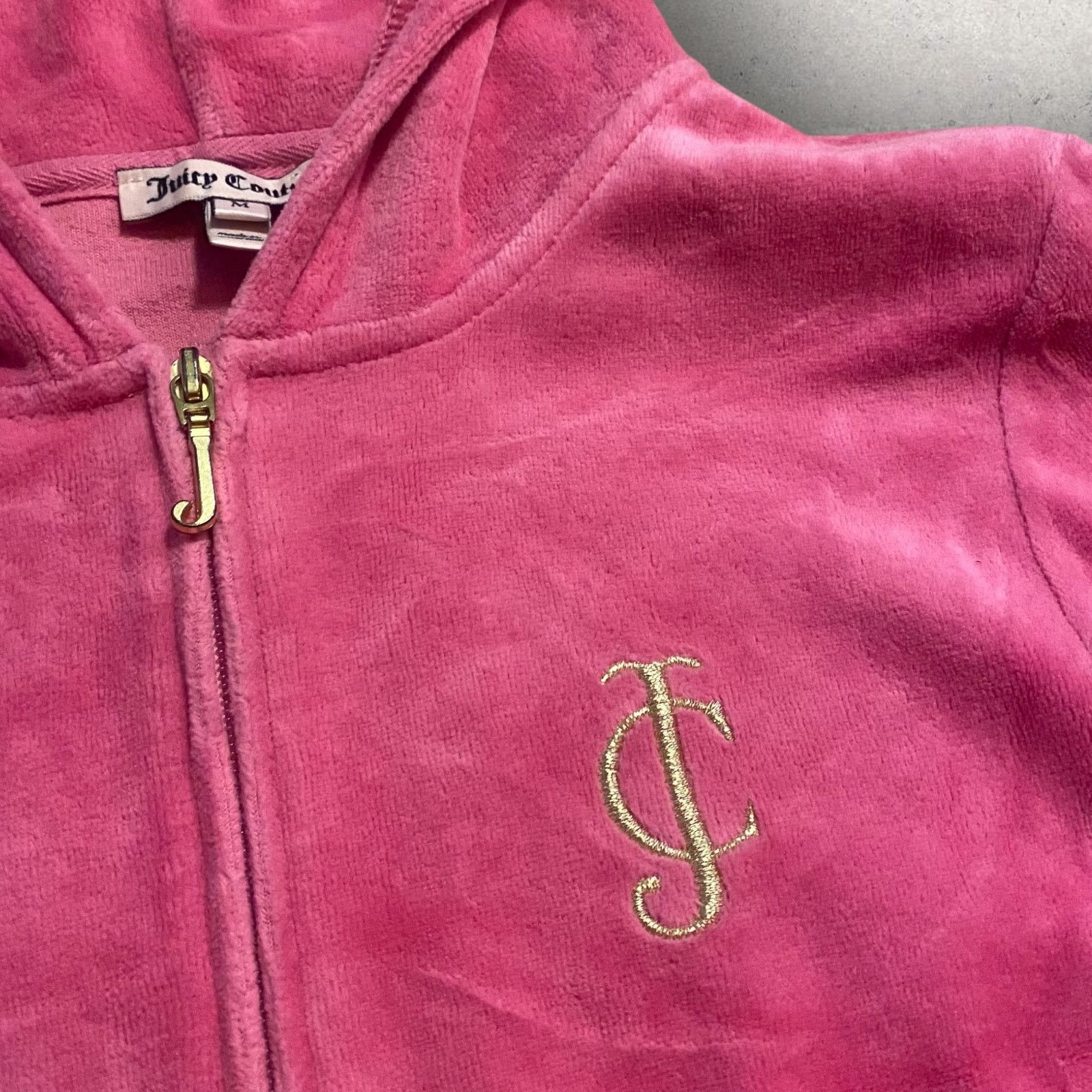 Juicy Couture Vintage Y2K Juicy Couture Velour Track Jacket Hoodie Size M / US 6-8 / IT 42-44 - 3 Thumbnail