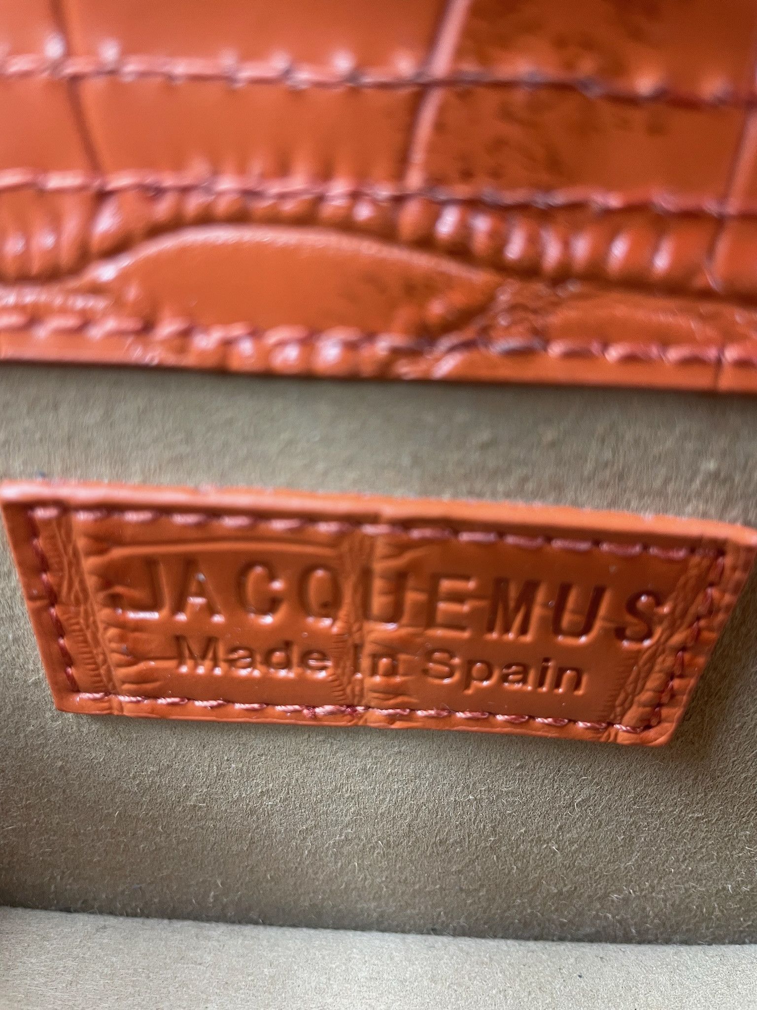 Jacquemus 'Le Chiquito' orange croc print leather bag Size ONE SIZE - 9 Thumbnail