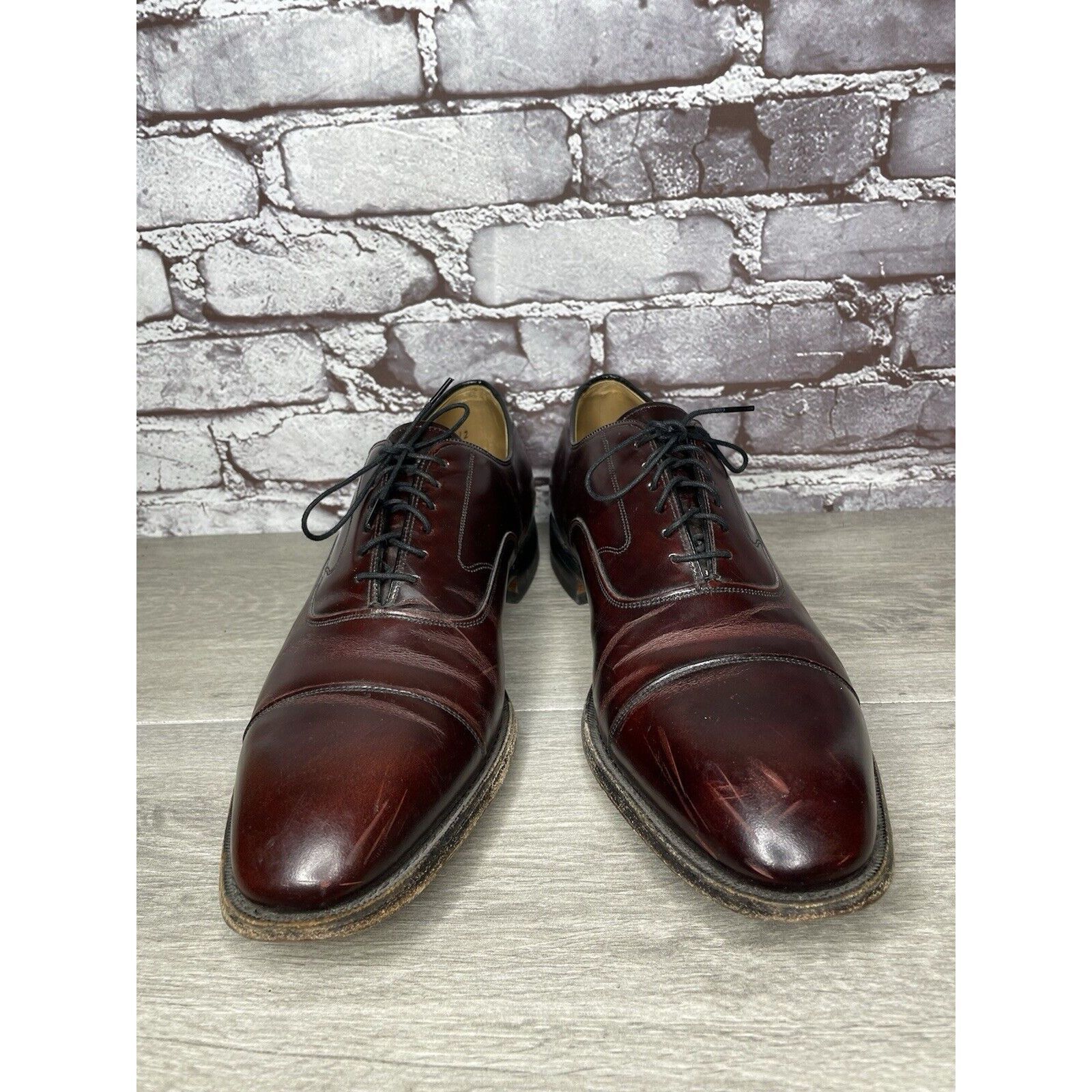 Johnston & Murphy Johnston & Murphy Optima Oxblood Burgundy Leather Dress Shoe Size US 13 / EU 46 - 18 Thumbnail
