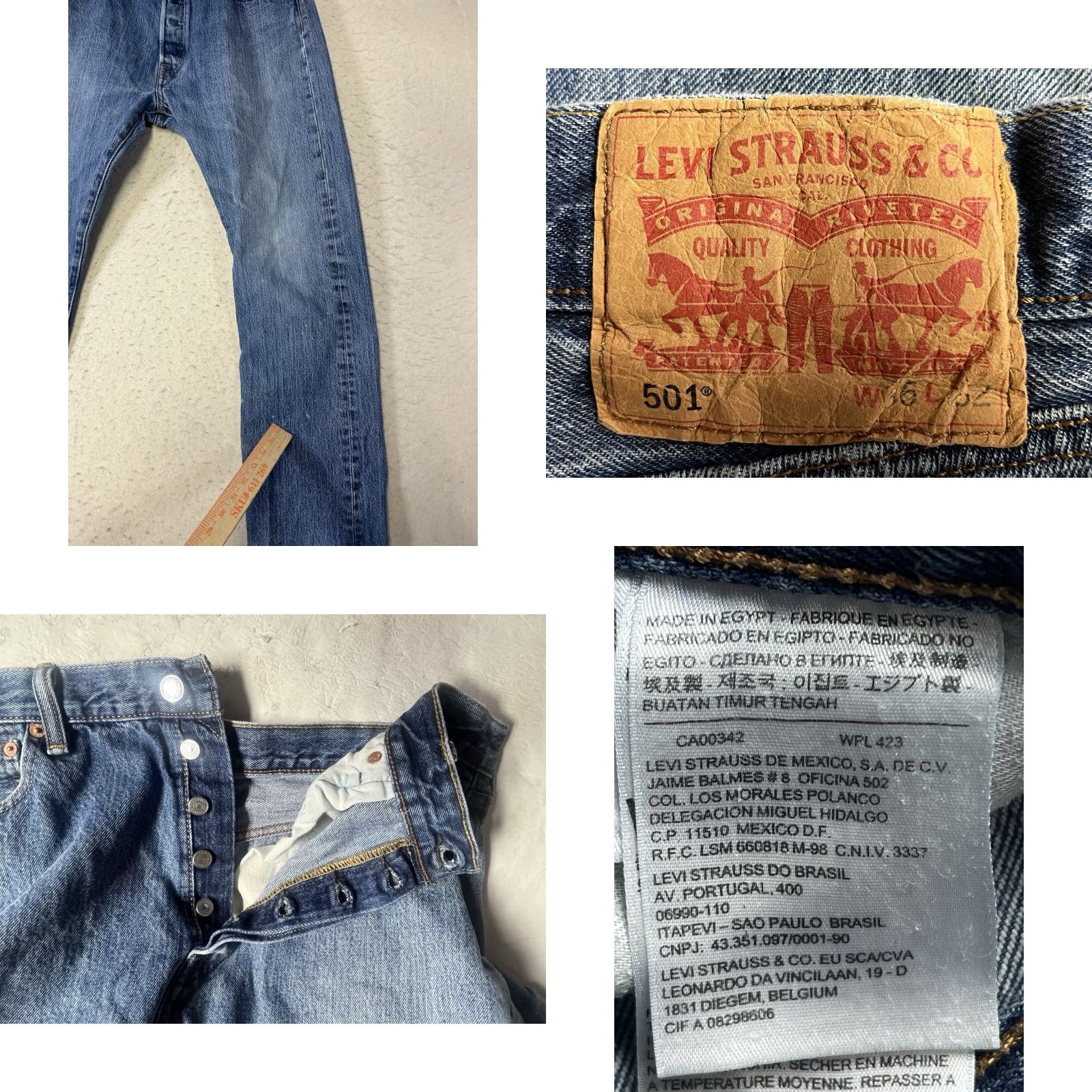 Levi's VINTAGE Levi's 501 Jeans Men 36x32 Denim Straight Button Fly 5-Pocket Blue 90s USA Size US 36 / EU 52 - 9 Thumbnail