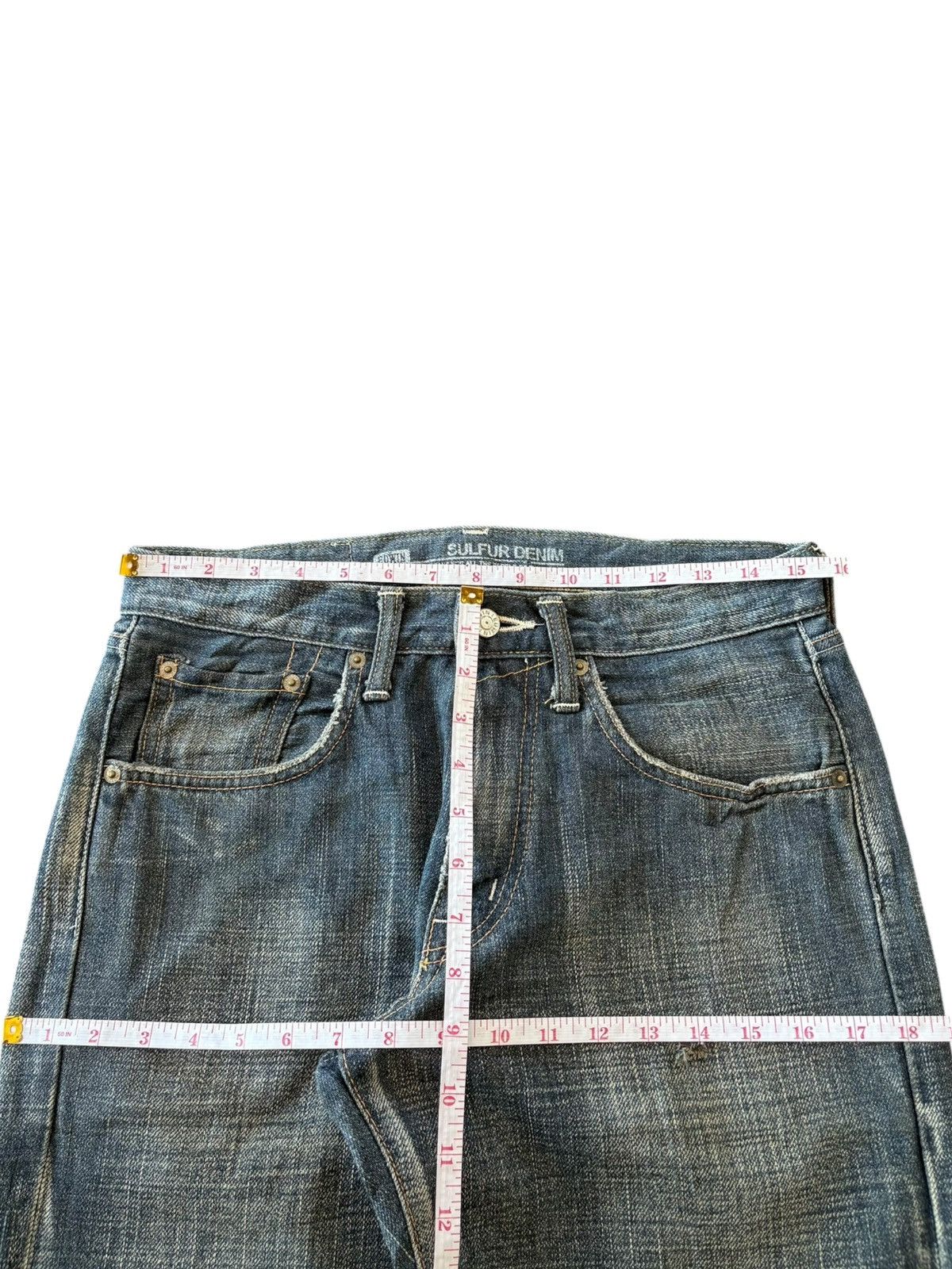 Edwin Vintage Edwin 504 Sulfur Mud Wash Distress Baggy Jeans Size US 31 - 6 Thumbnail