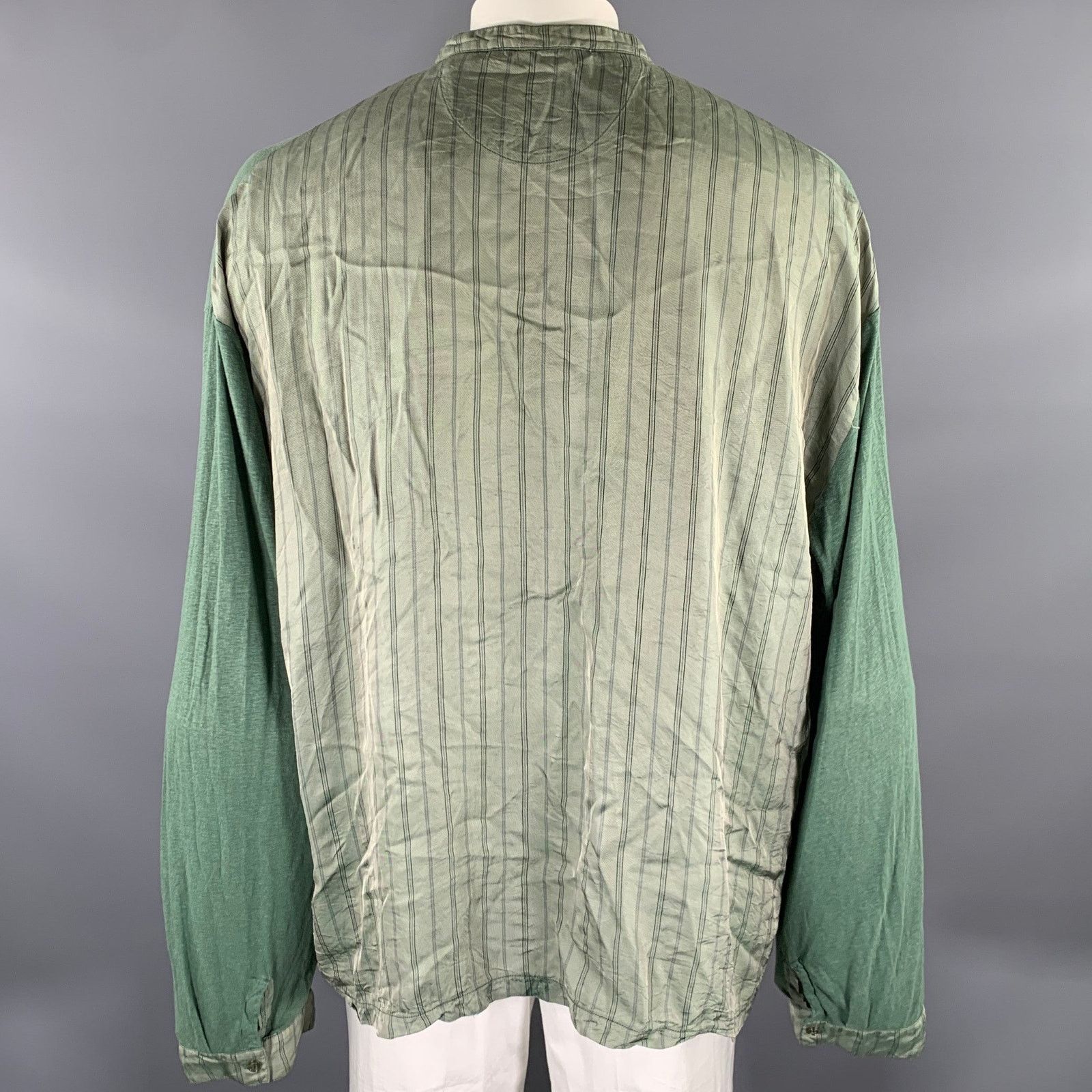 Acne Studios ACNE Size M Green Mixed Patterns Cotton Hemp Henley Size US M / EU 48-50 / 2 - 3 Thumbnail